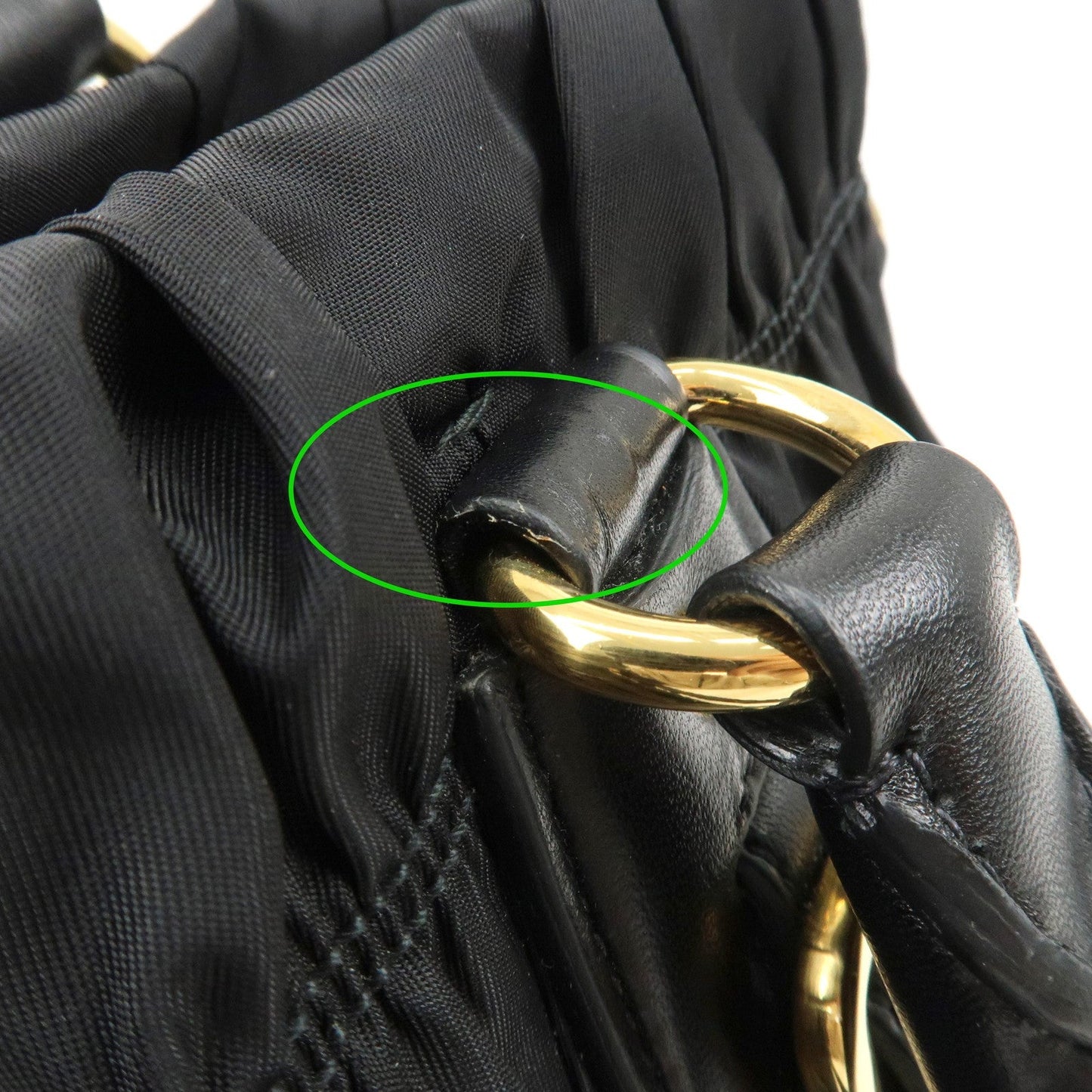 PRADA Logo Nylon Leather 2Way Bag Hand Bag Black NERO BN1407  d