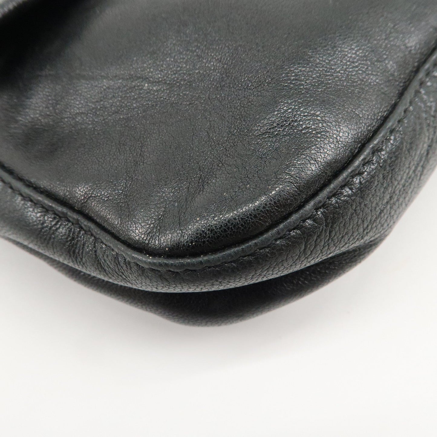 FENDI  Mamma Baguette Leather Shoulder Bag Hand Bag Black 26424  d