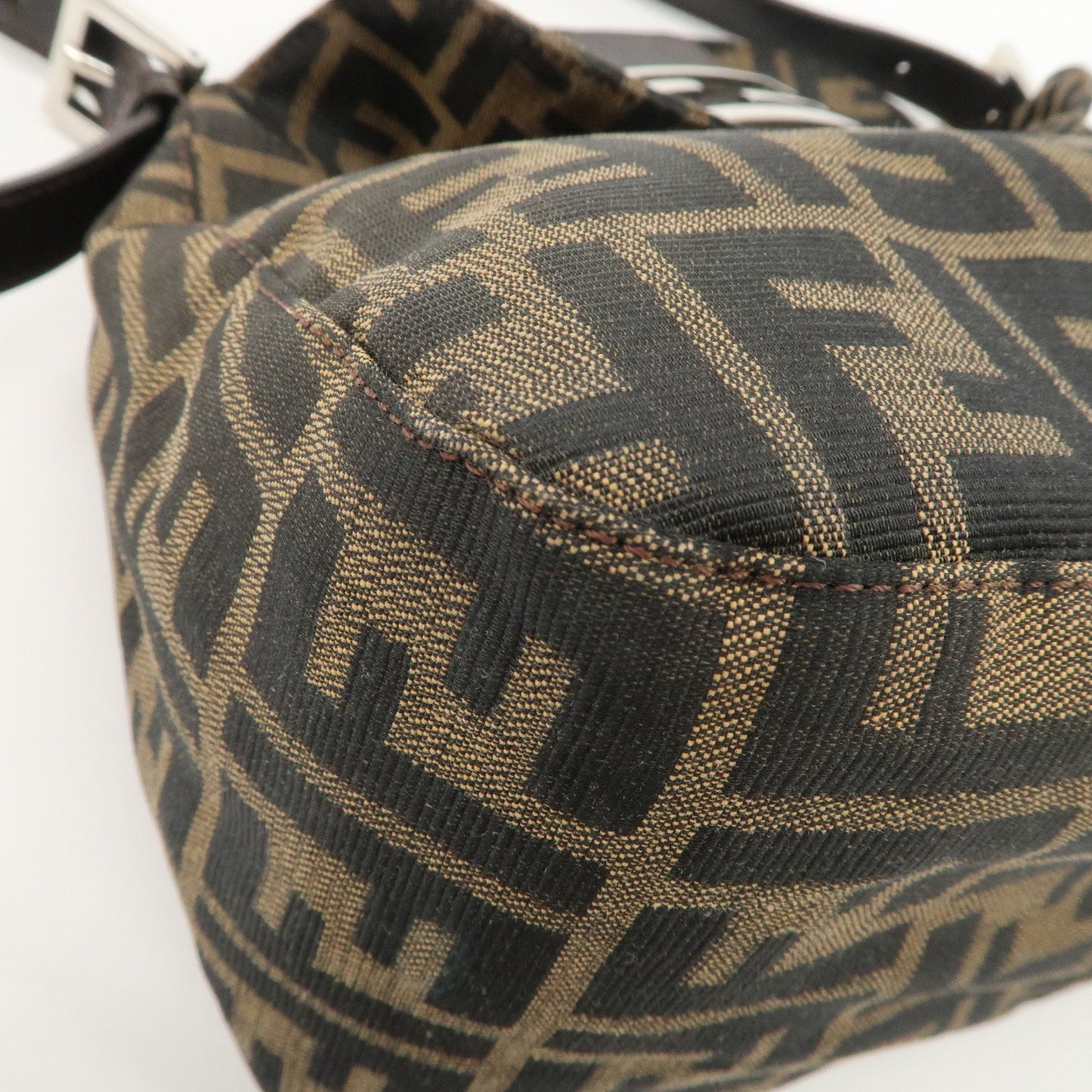 FENDI Zucca Canvas Leather Shoulder Bag Hand Bag 26423 d F/S  d