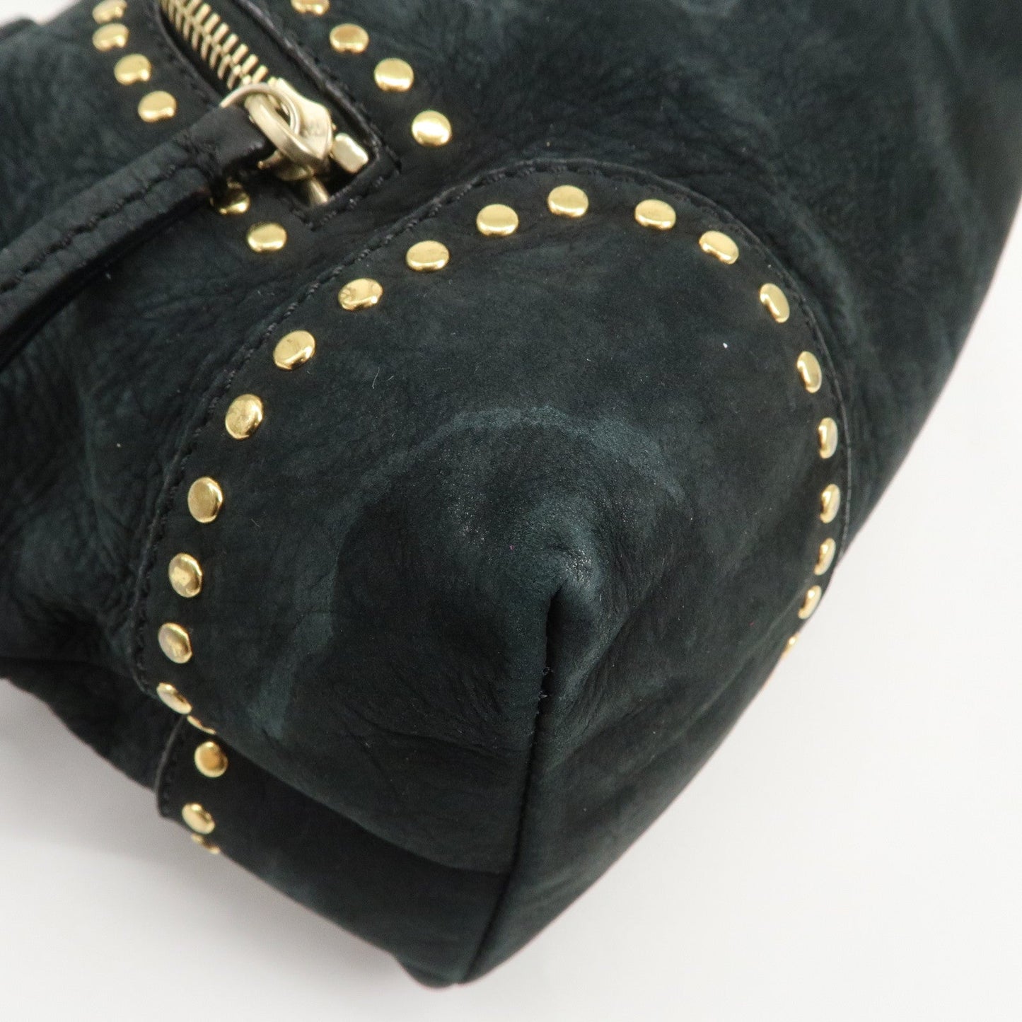 FENDI Suede Studs Mini Boston Bag Black 8BL076  d