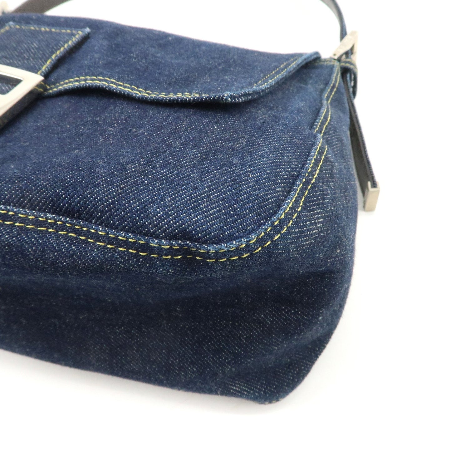 FENDI Denim Leather Mamma Baguette Shoulder Bag 26325  d