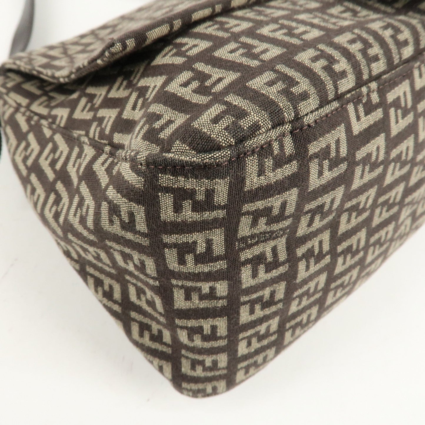 FENDI Mamma Bucket Zucchino Canvas Leather Shoulder Bag 8BR001  d