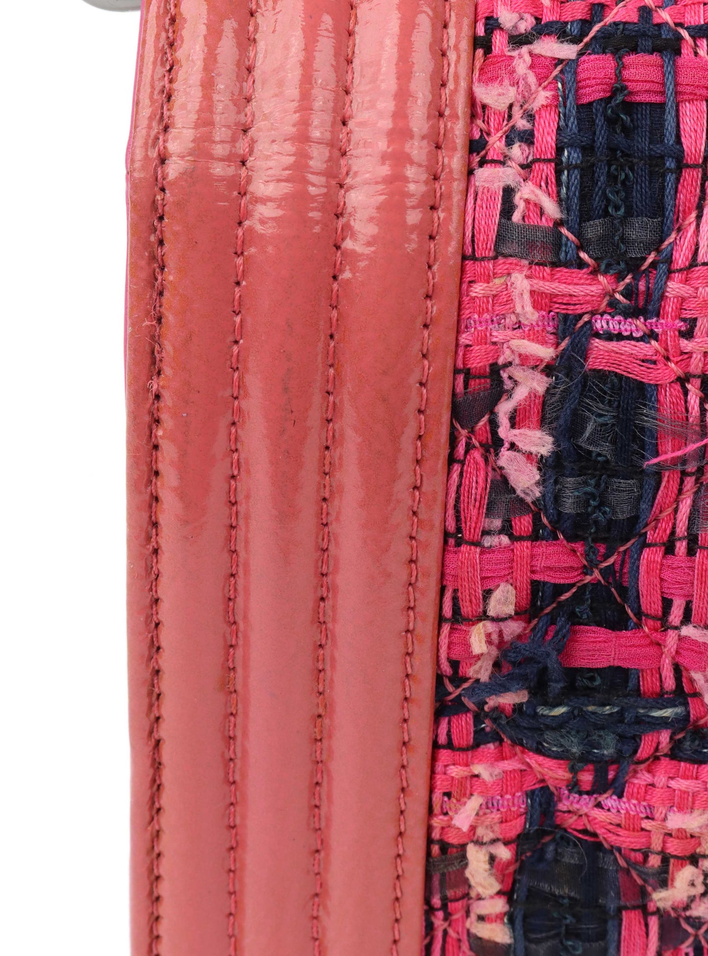 Chanel Medium Pink Tweed Boy Bag.