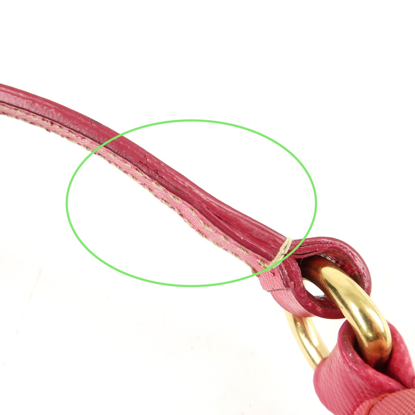 PRADA Nylon Saffiano Leather Shoulder Bag Hand Bag Pink  d