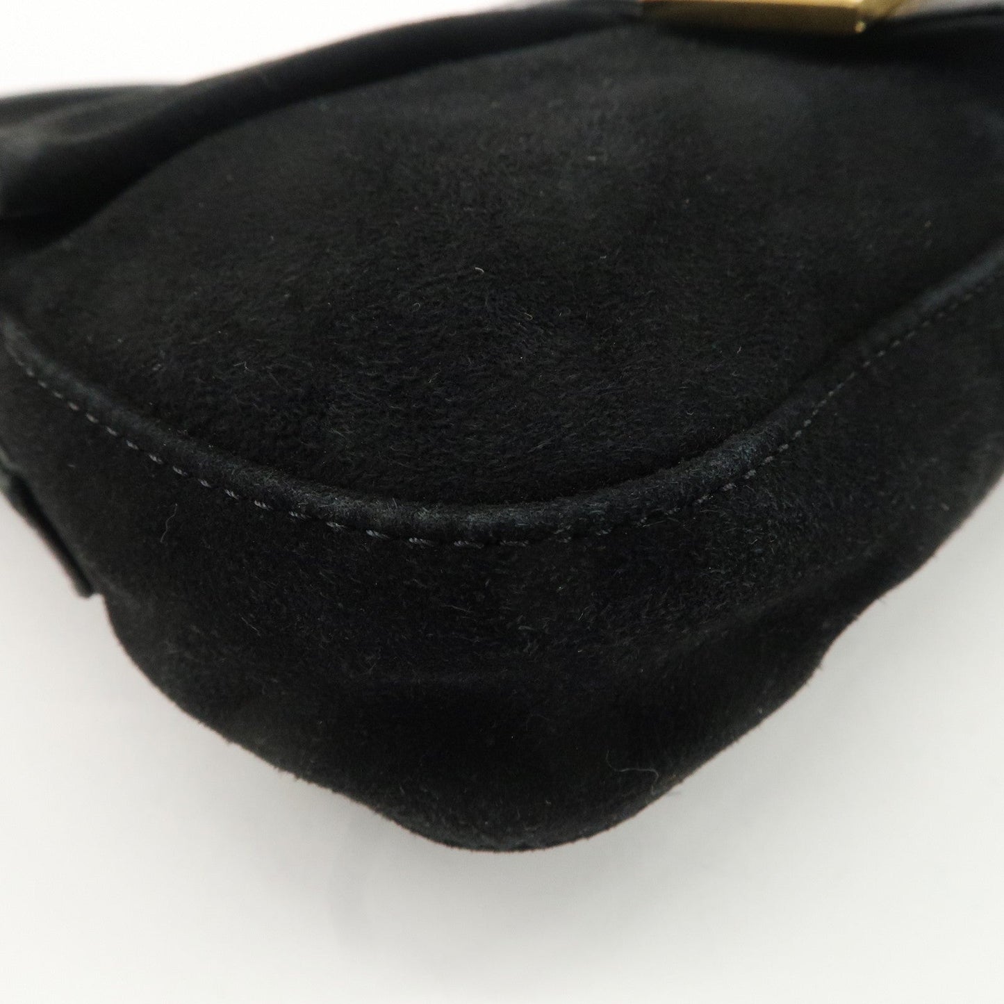FENDI Mamma Bucket Suede Leather Shoulder Bag Black 26424  d