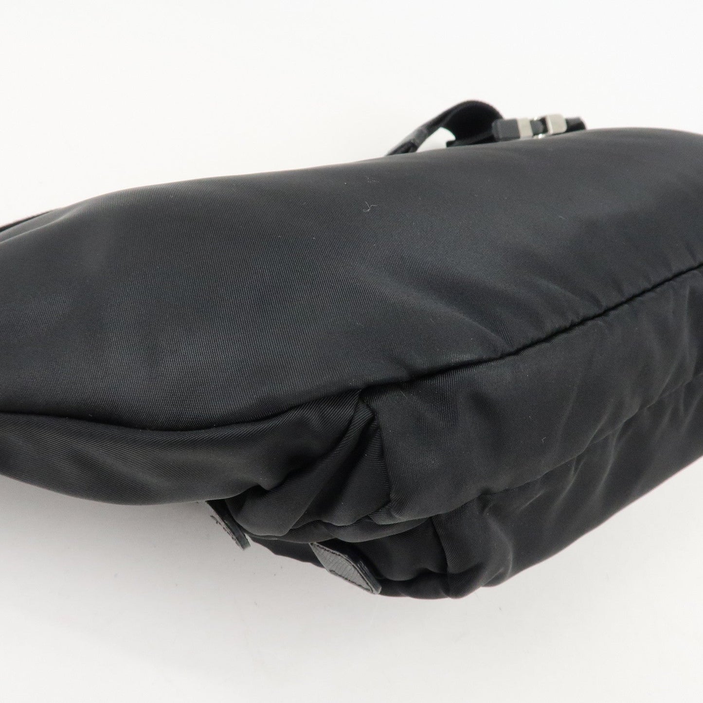 PRADA Logo Nylon Leather Waist Bag Crossbody Bag Black  d