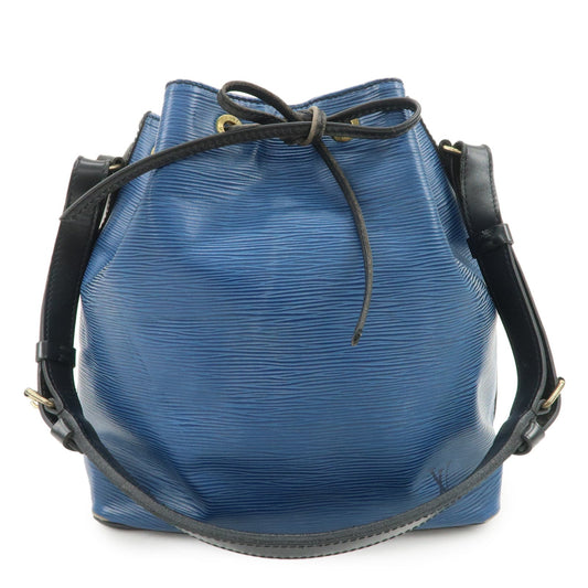 Louis Vuitton Epi Petit Noe Bi-color Shoulder Bag Noir Blue ?44152