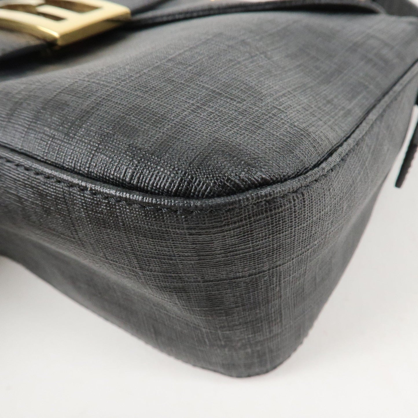 FENDI Zucchino PVC Leather Chain Shoulder Bag Gray Black 8BR003  d
