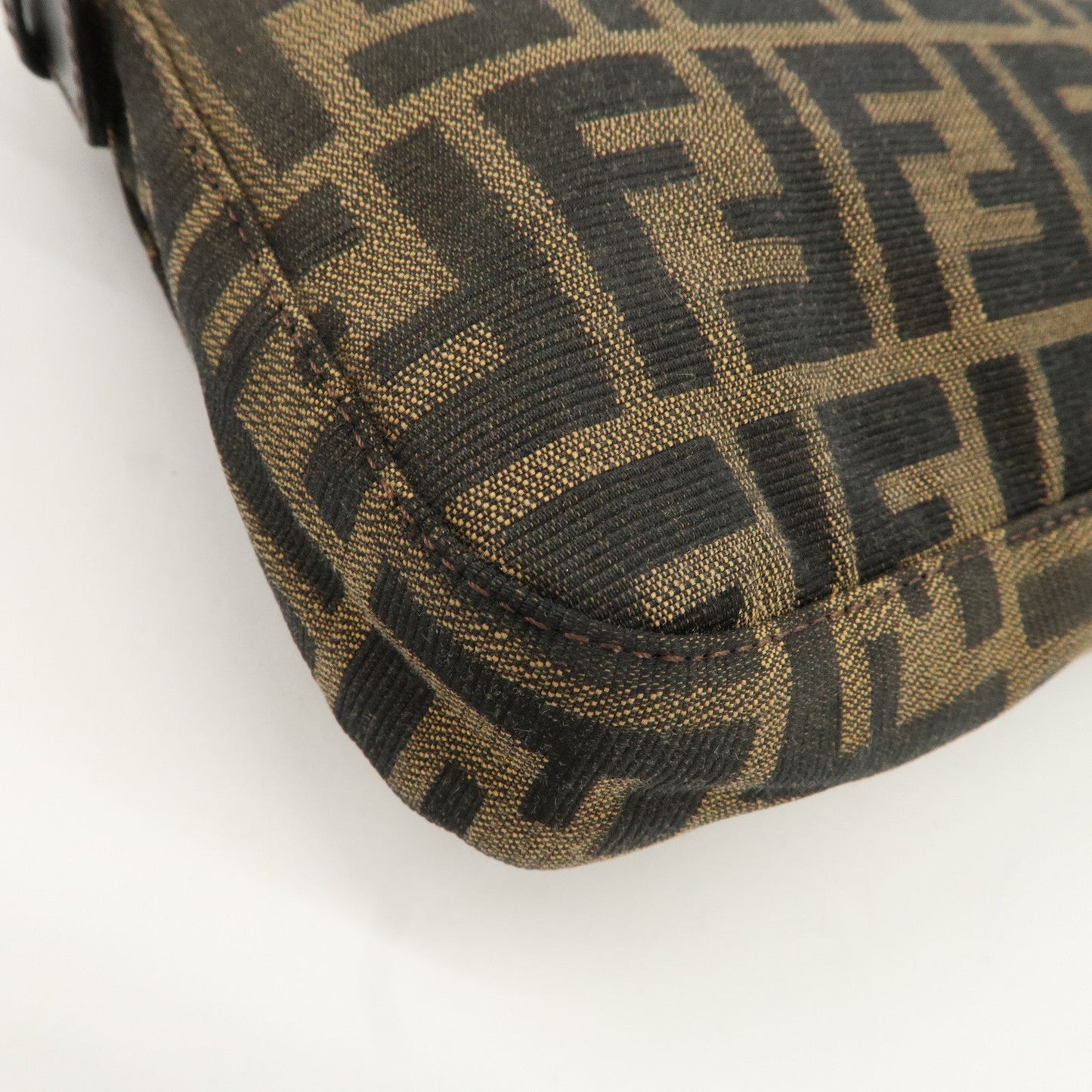 FENDI Mamma Baguette Canvas Shoulder Bag Hand Bag Brown 26424  d