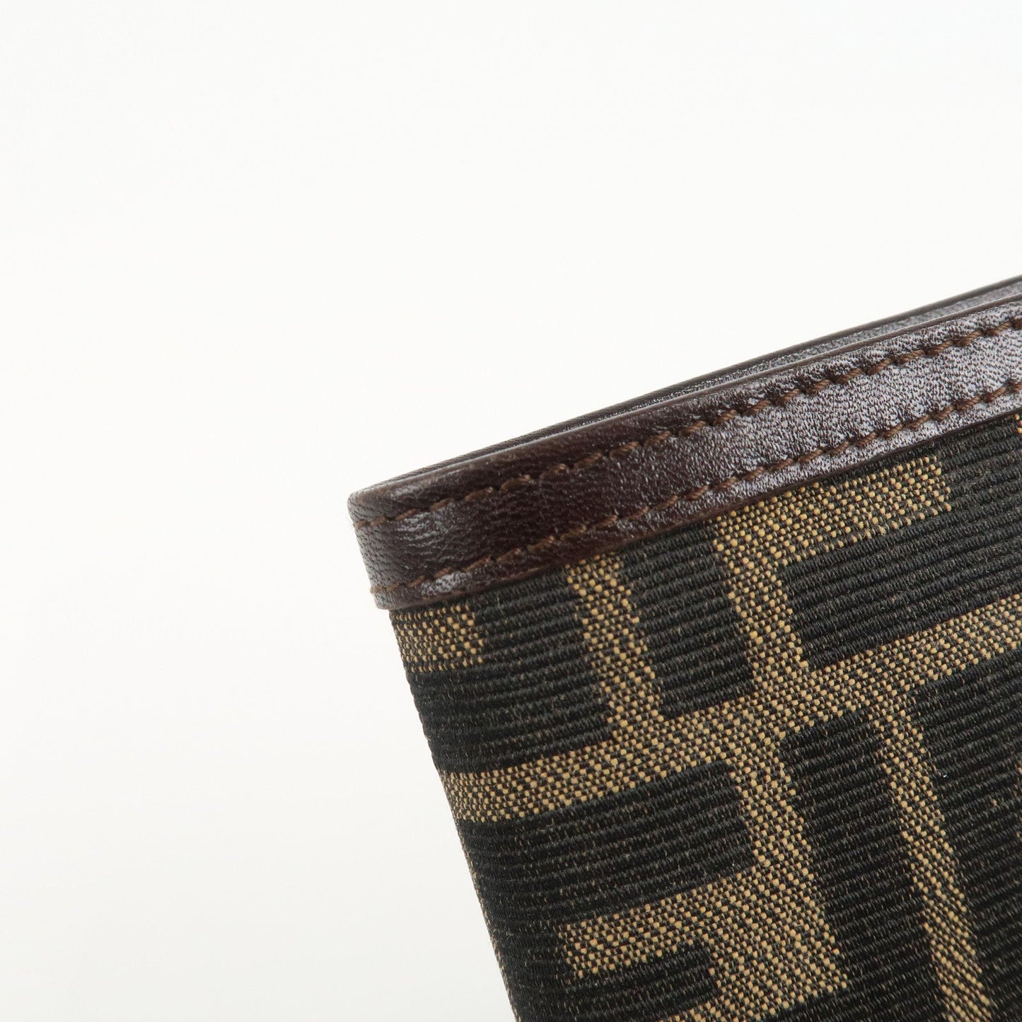 FENDI Zucca Canvas Leather Bifold Wallet Brown Black 31011  d