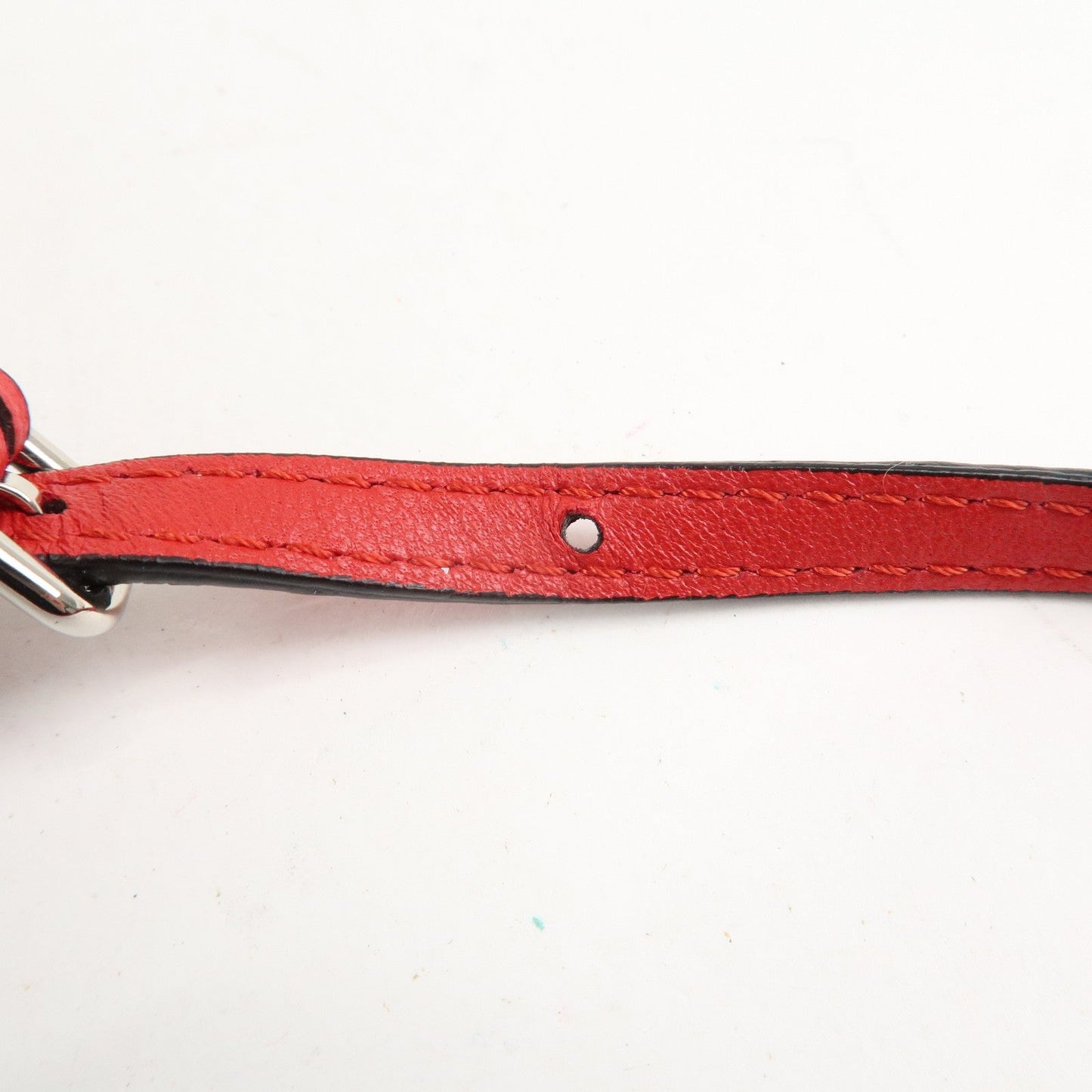 FENDI Micro Baguette Leather Shoulder Bag Red 8M0354  d