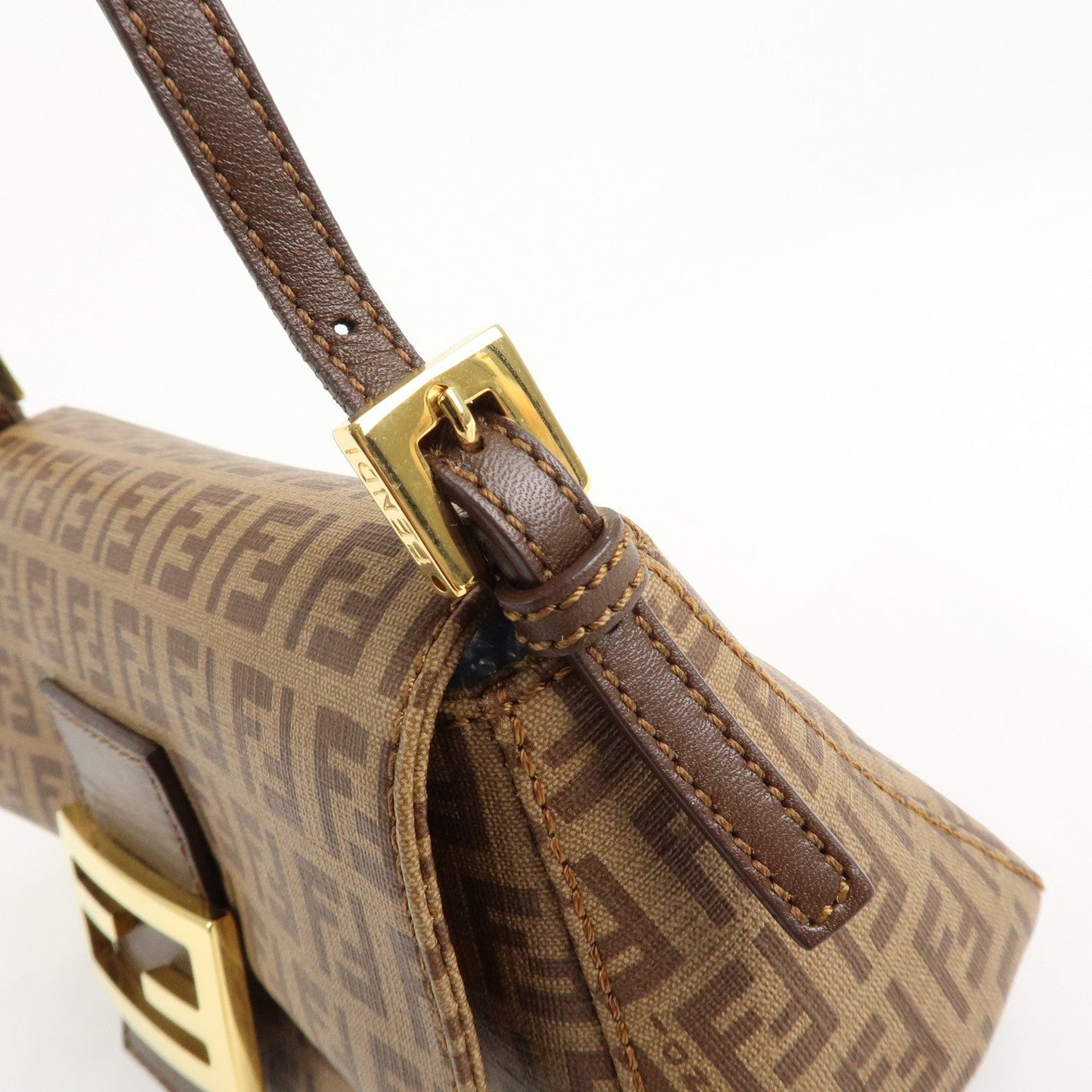 FENDI Zucchino Mini Mamma Baguette PVC Leather Hand Bag 8BR180  d