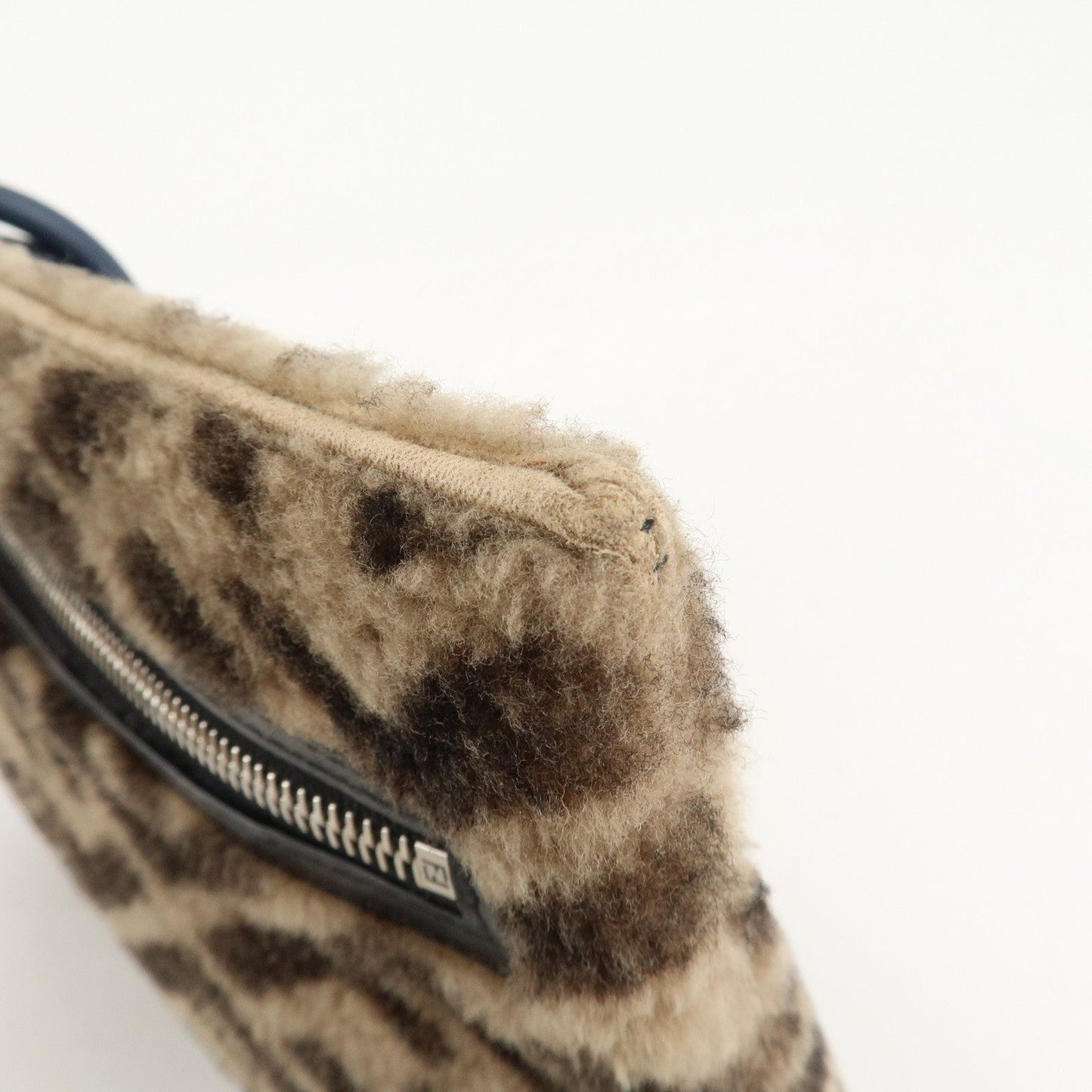 FENDI Zucca Wool Leather Clutch Bag Brown Black 7N0093  d