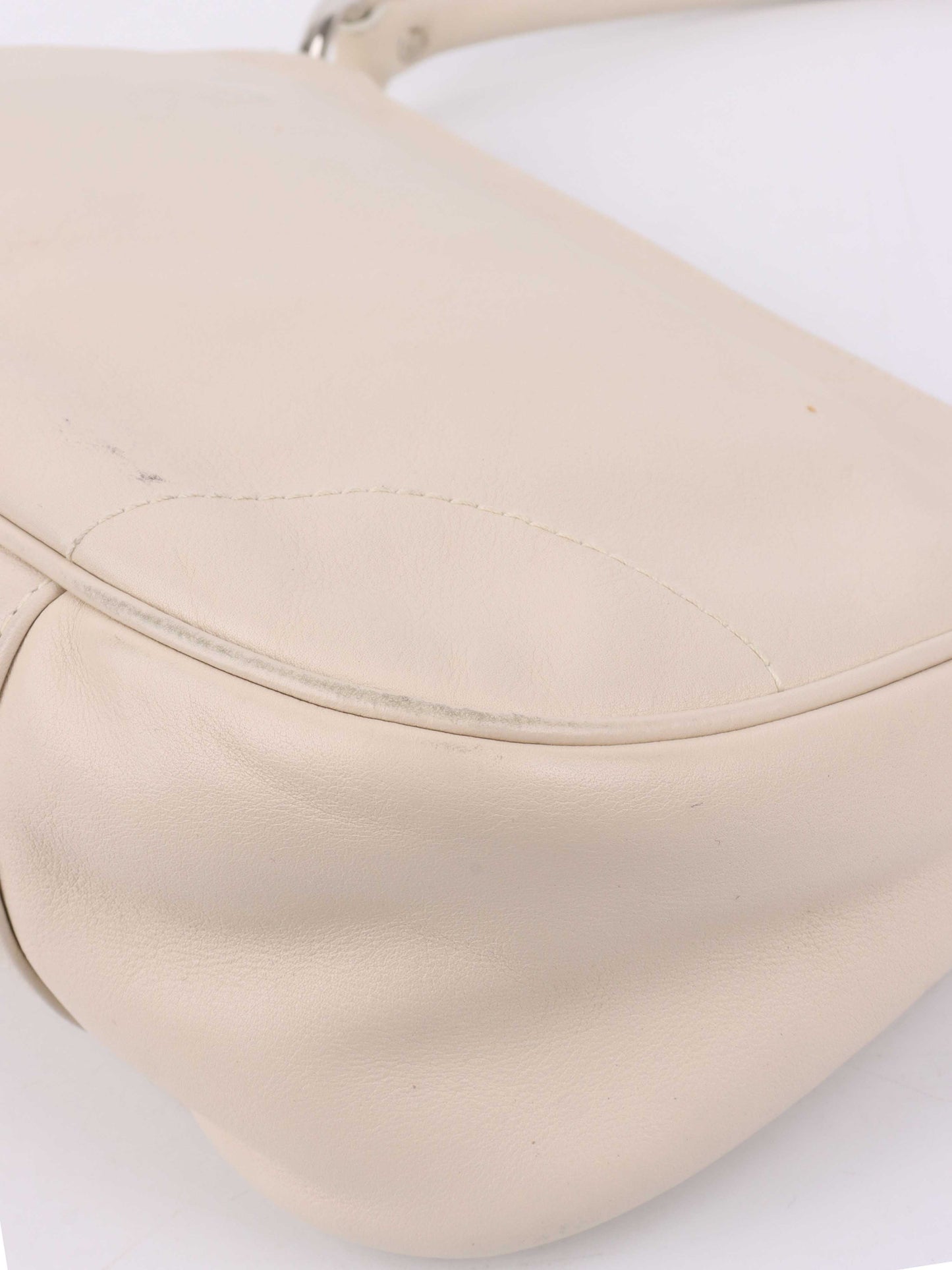 Dior White Leather Shoulder Bag.
