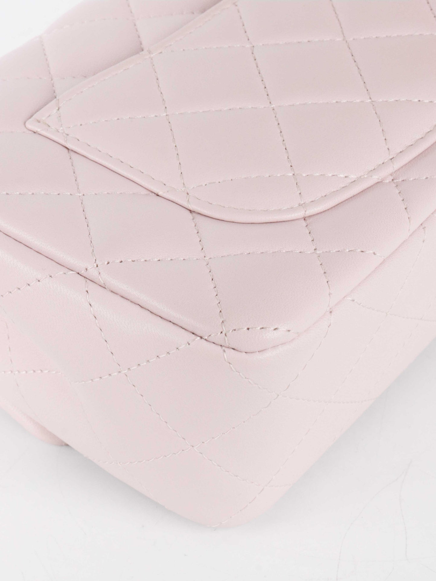 Chanel Light Pink Mini Rectangular Classic Flap SHW.