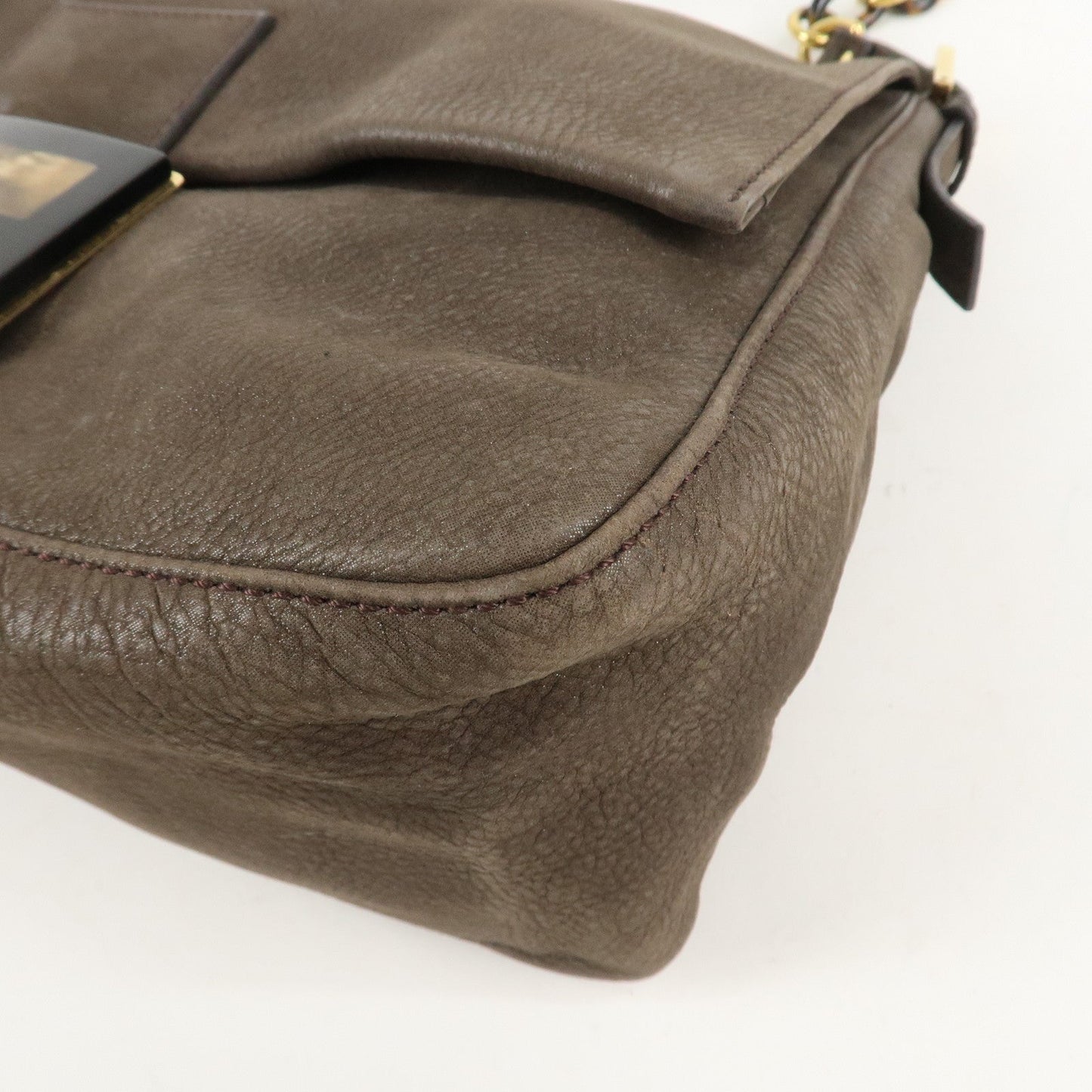 FENDI Big Mamma Baguette Leather Chain Shoulder Bag 8BR638  d