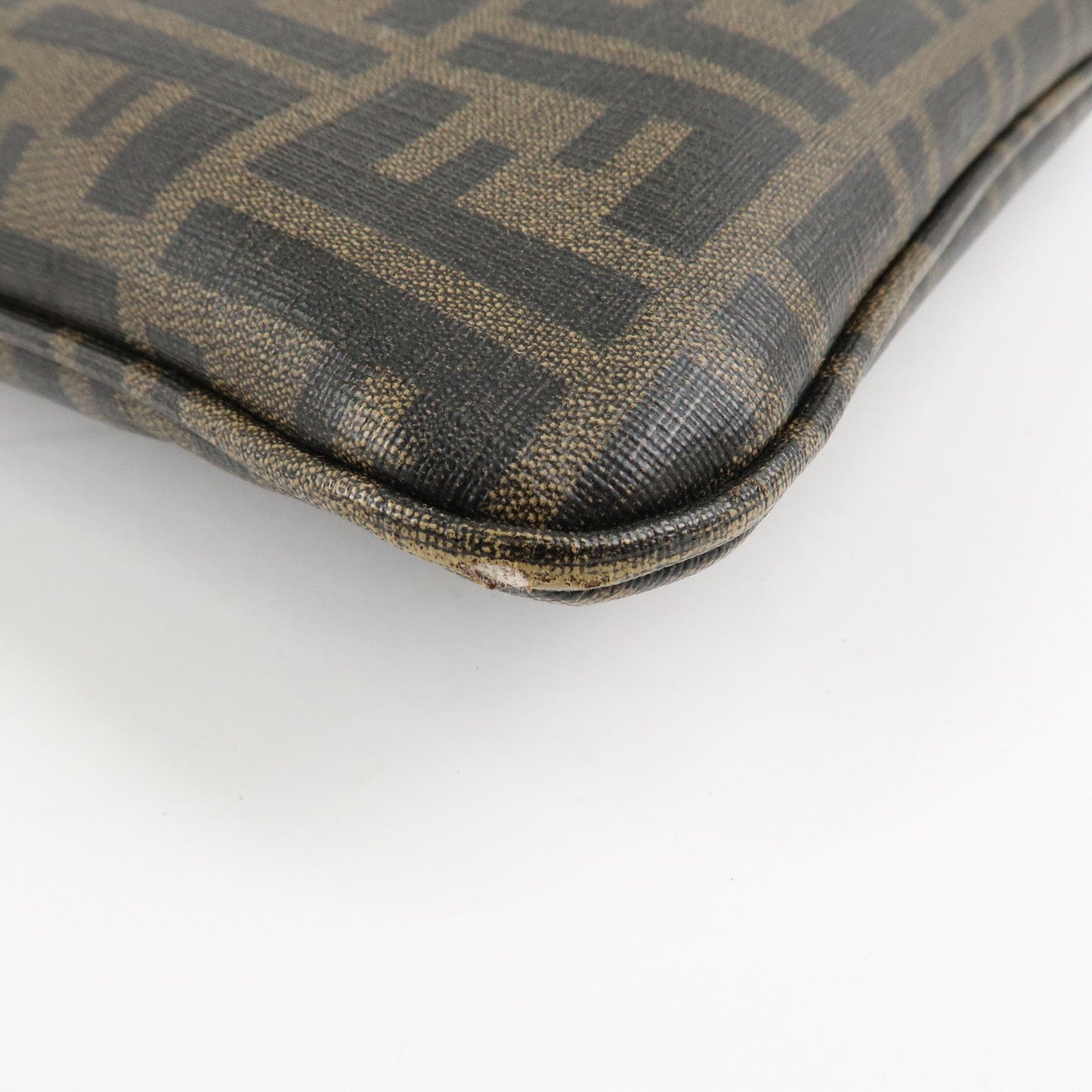 FENDI Zucca Print PVC Shoulder Bag Khaki Black 7VA207  d
