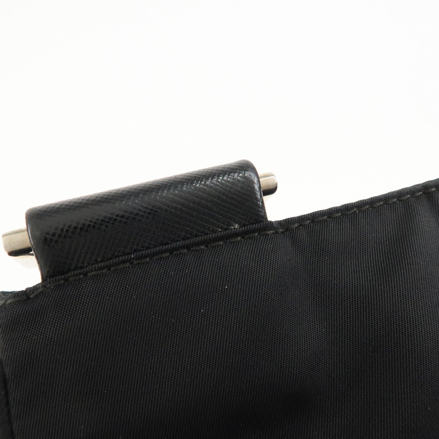 PRADA Logo Nylon Leather Shoulder Bag Crossbody Bag Black  d