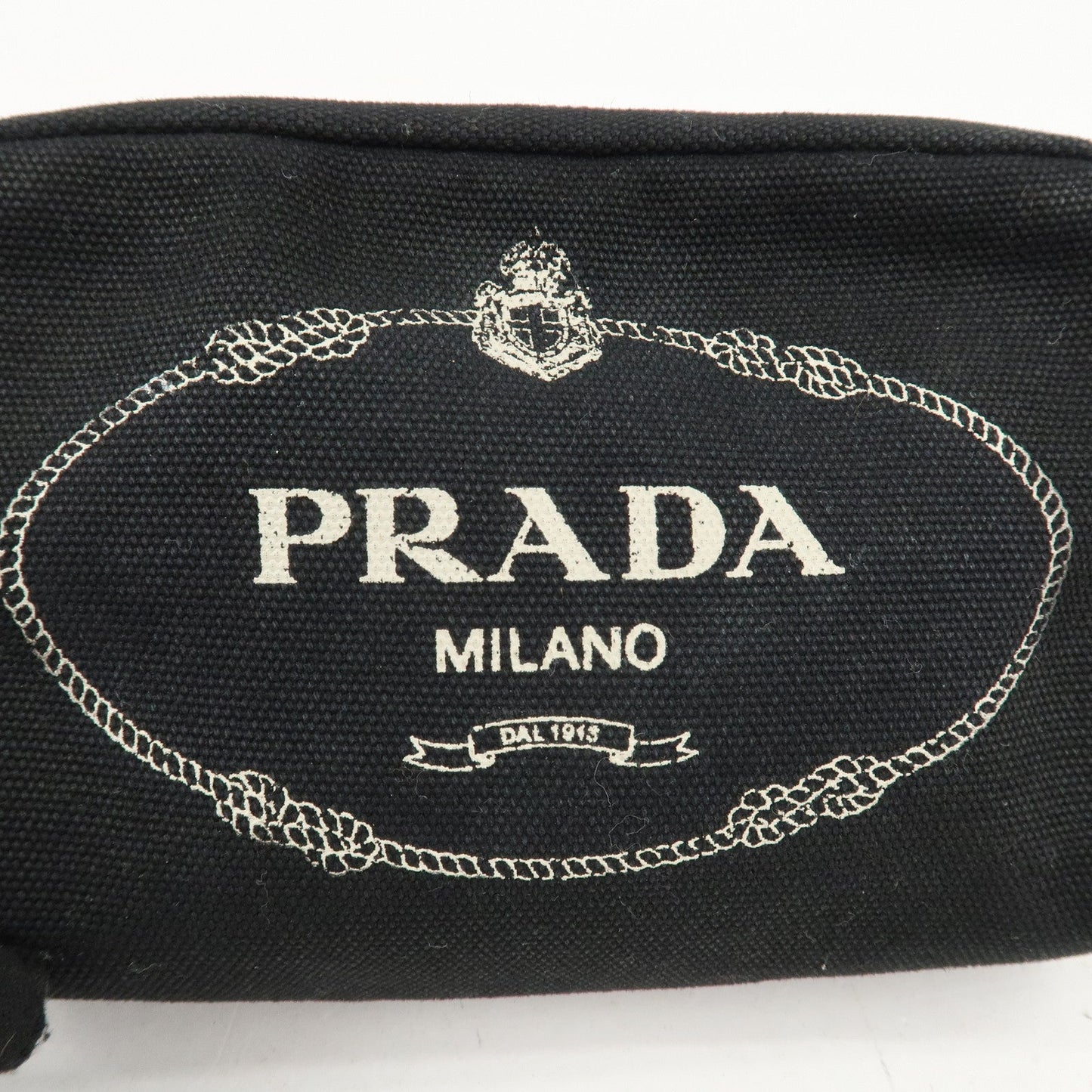 PRADA Canvas Pouch Cosmetic Pouch Black  d