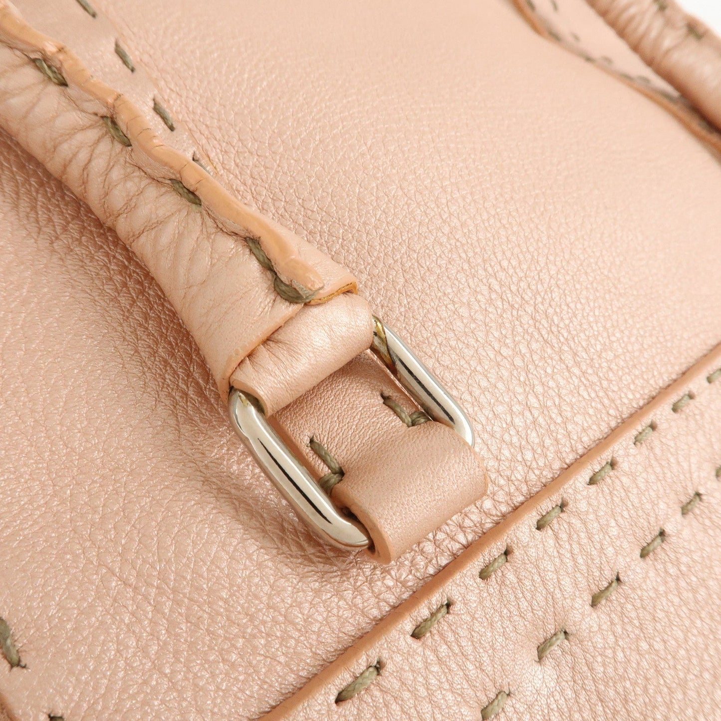 FENDI Selleria Leather Mini Linda Hand Bag Pink 8BR486  d