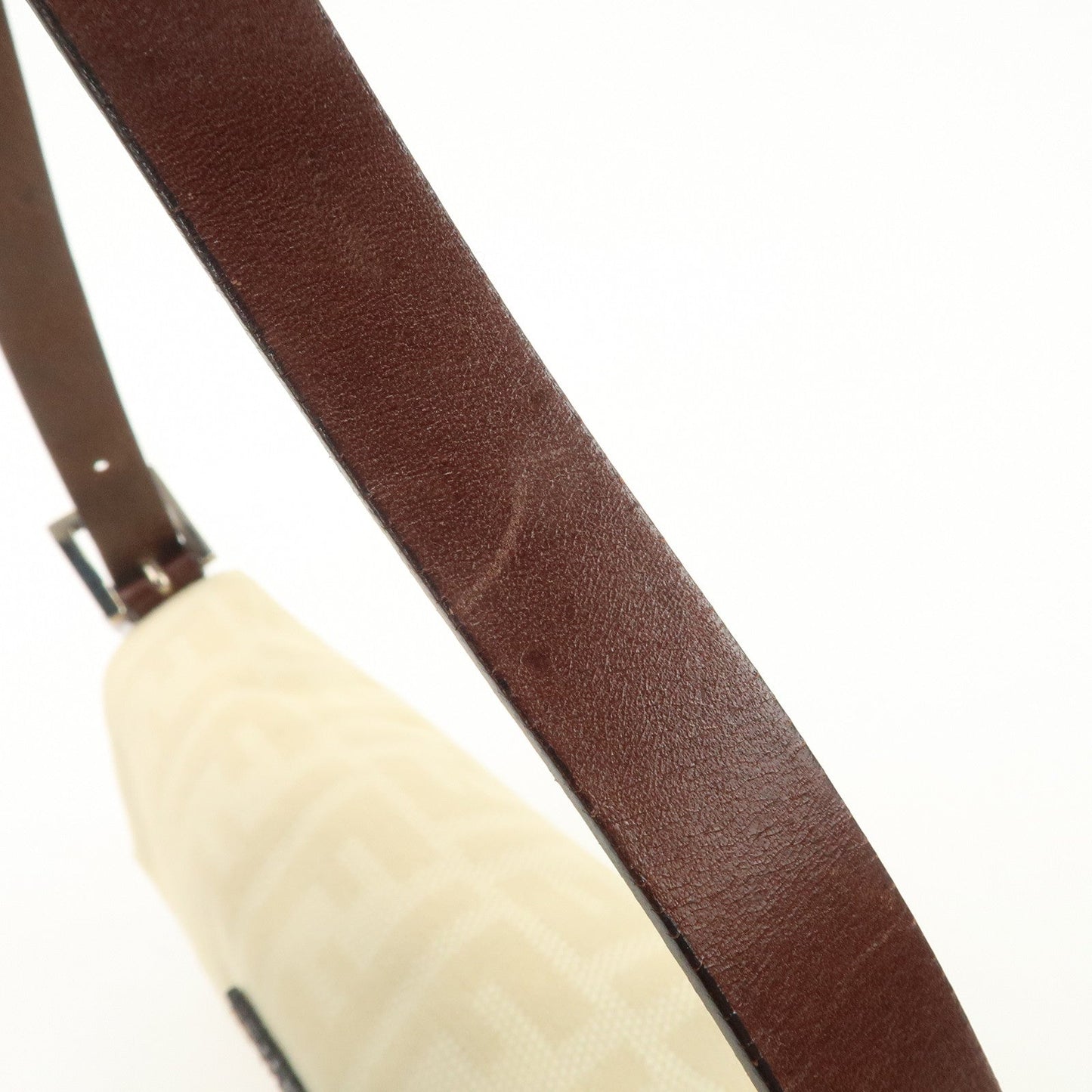 FENDI Zucca Mamma Baguette Canvas Shoulder Bag Beige White 26424  d