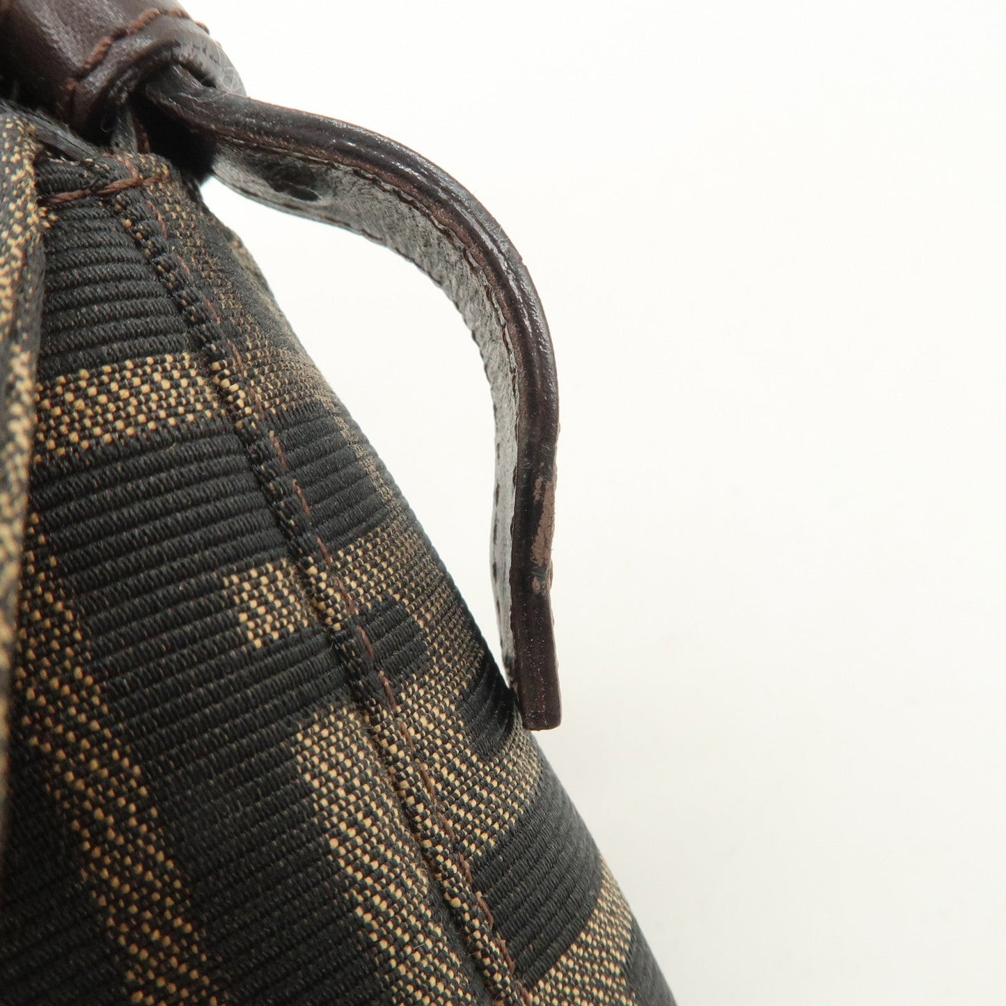 FENDI Zucca Mamma Baguette Canvas Shoulder Bag Brown Black 26424  d