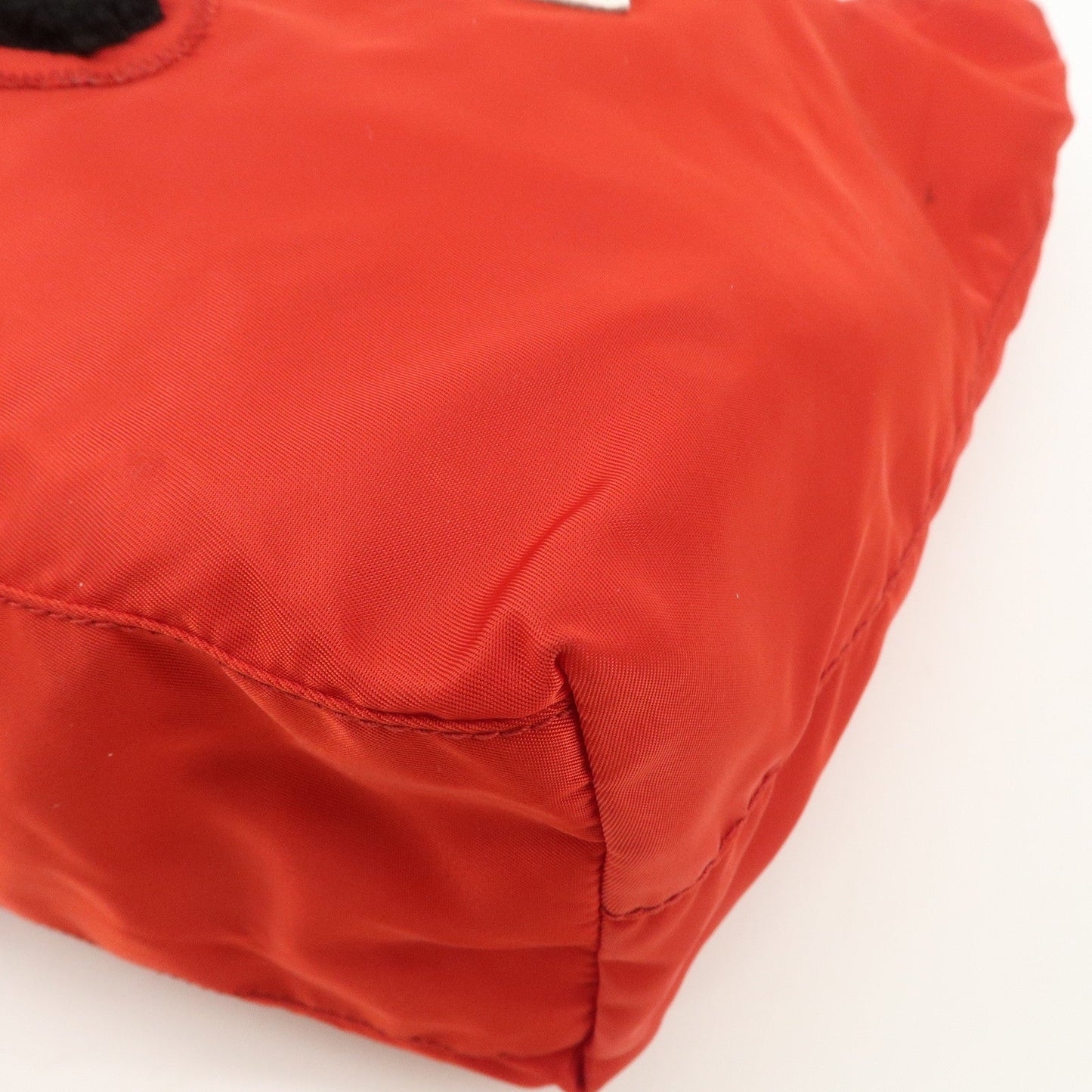PRADA Nylon Leaather Panda Tote Bag Shoudler Bag Red BR4249  d