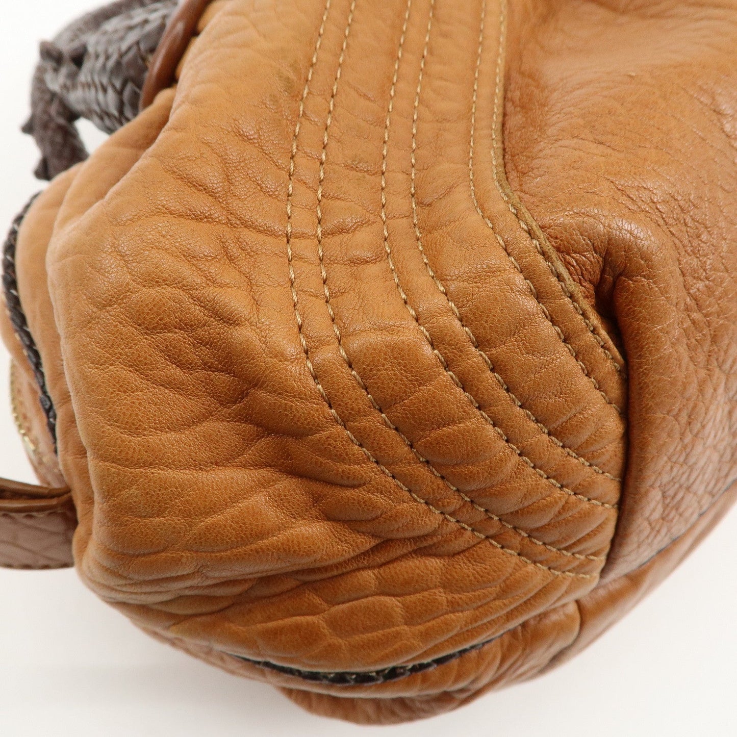 FENDI Leather Mini Spy Bag Hand Bag Brown Dark Brown 8BL078  d