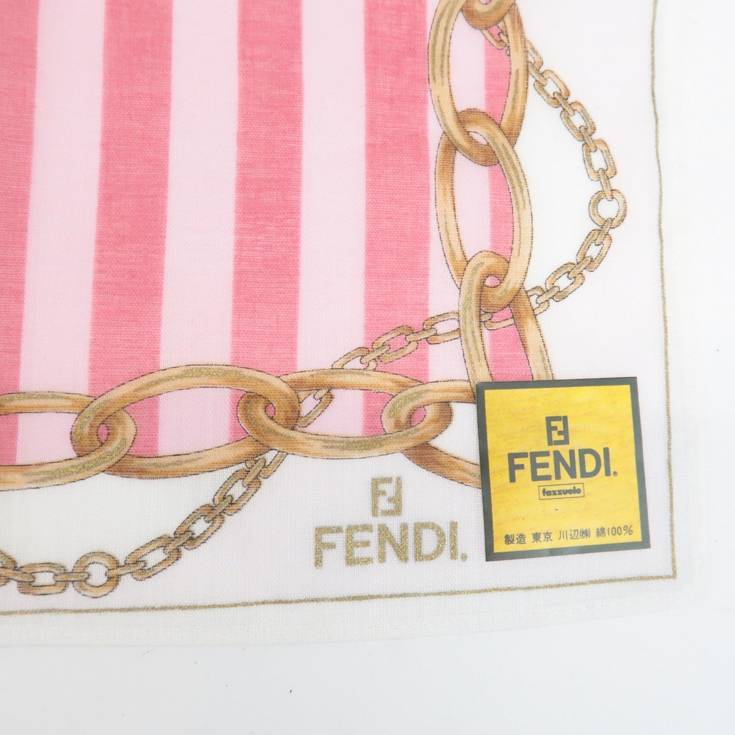 FENDI Set of 5 Cotton 100% Handkerchief Red Pink Brown Beige White  d