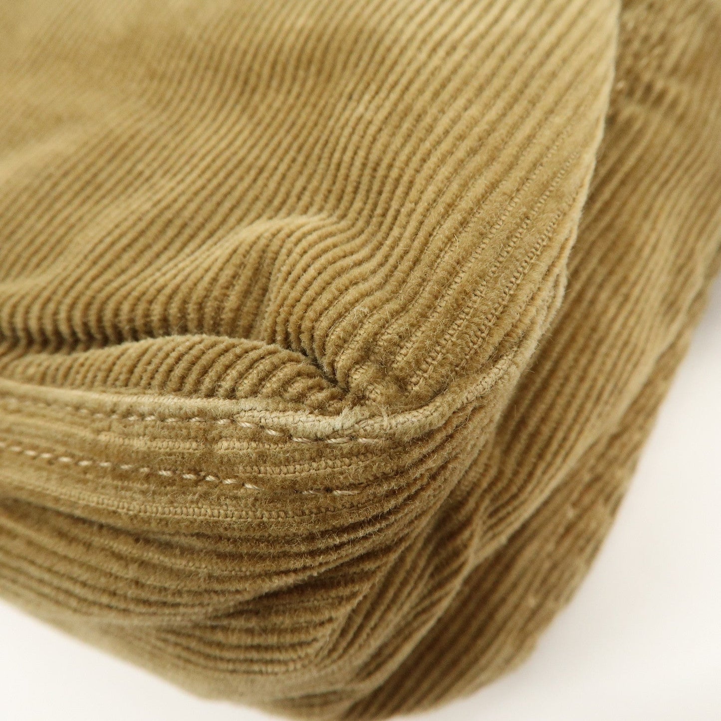 FENDI Mamma Baguette Corduroy Shoulder Bag Khaki 26725  d