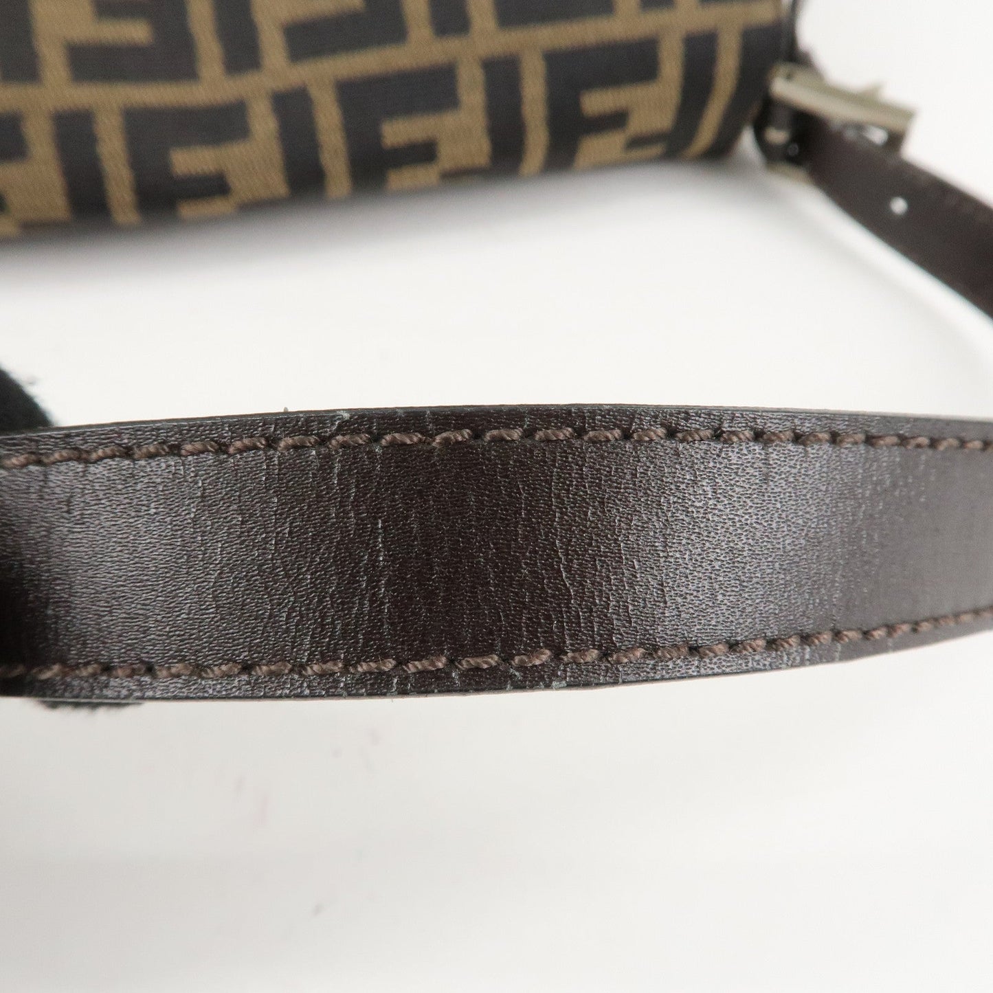 FENDI Mamma Baguette Zucca Canvas Leather Shoulder Bag 26325  d