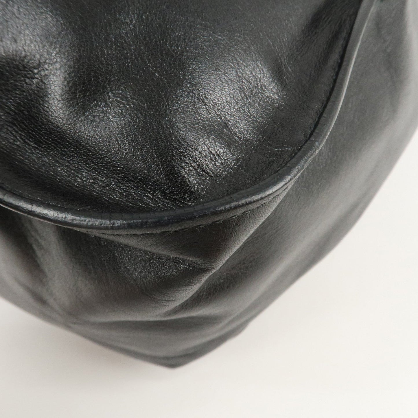 PRADA Leather Tote Bag Shoulder Bag Black BR3616  d