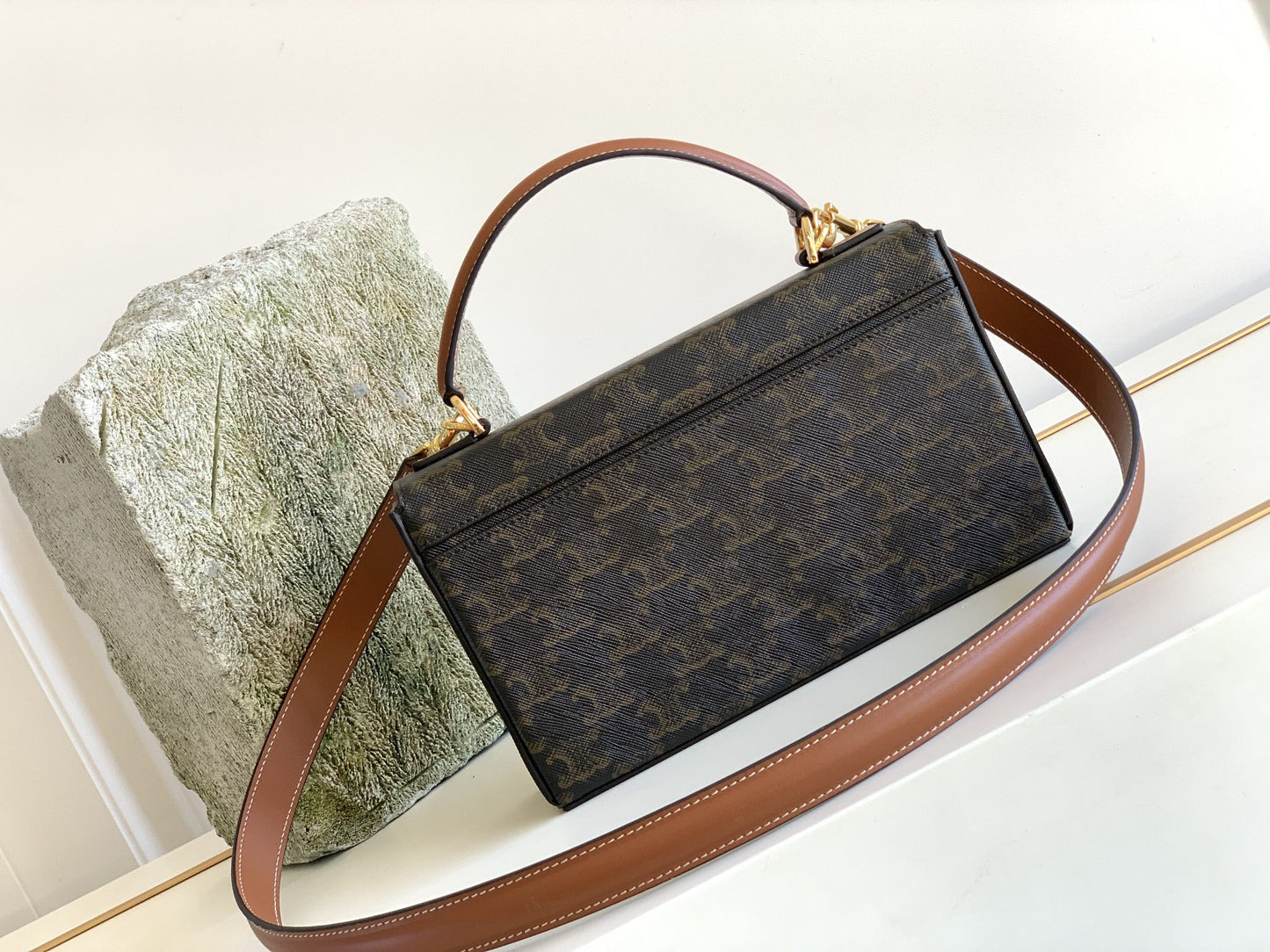 Top Quality Box Triomphe Bag In Triomphe Canvas Brown For Women 9in/22cm 