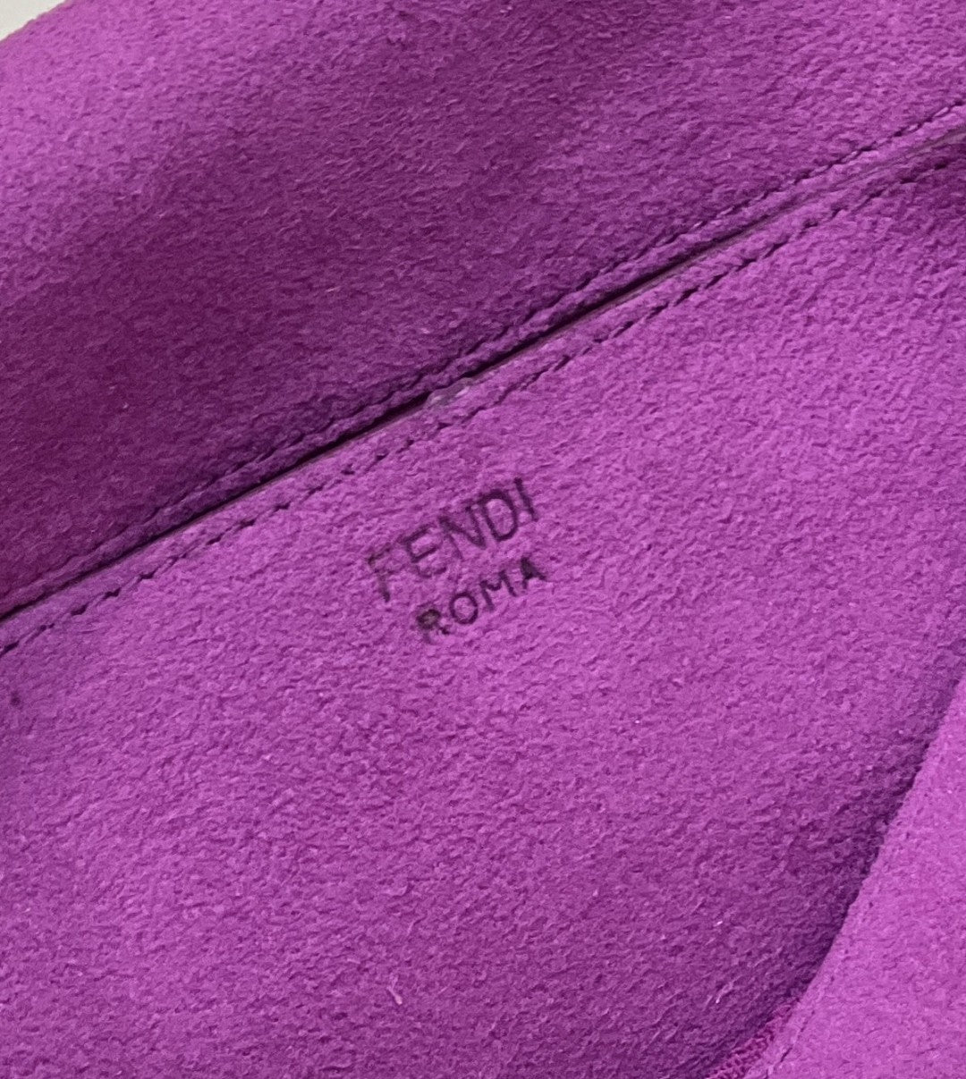 Top QualityTop Quality Baguette Chain Midi Purple FF Fabric Bag For Woman 14.5cm/6in 8BR793AHW5F1GEH