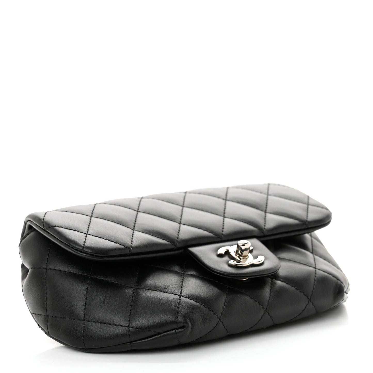 Chanel Calfskin Quilted CC Uniform Flap Belt Bag Black