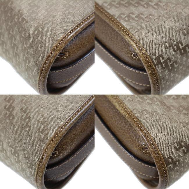 Gucci   Dark Khaki Square G Logo Print Canvas And Camel Leather Cross Body