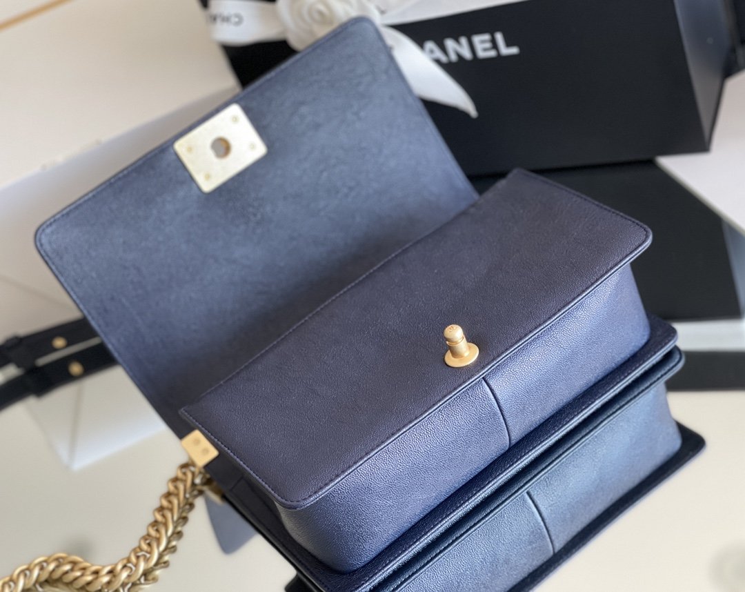 CHLMeTop Qualityum Boy Handbag Dark Blue For Women 9.8in/25cm A67086
