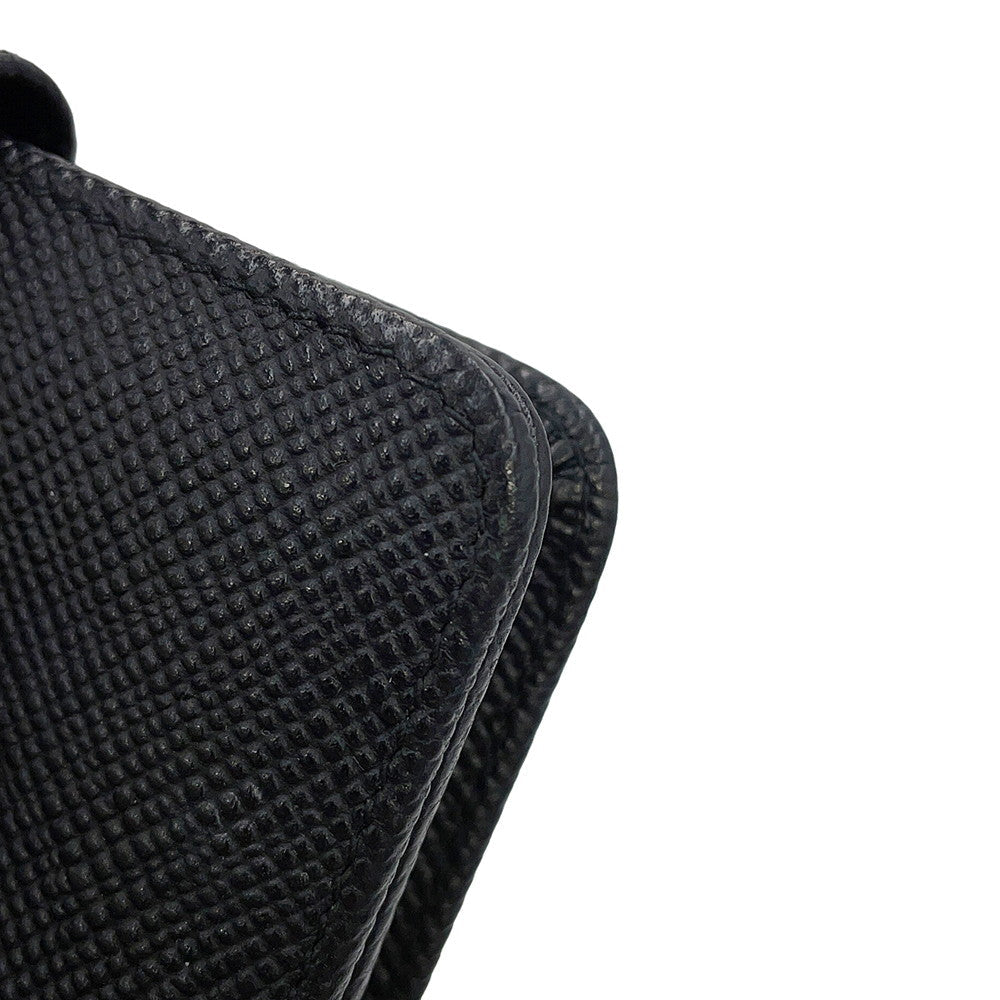 PRADA Logo Bifold Wallet Compact Wallet Black1ML018 Leather