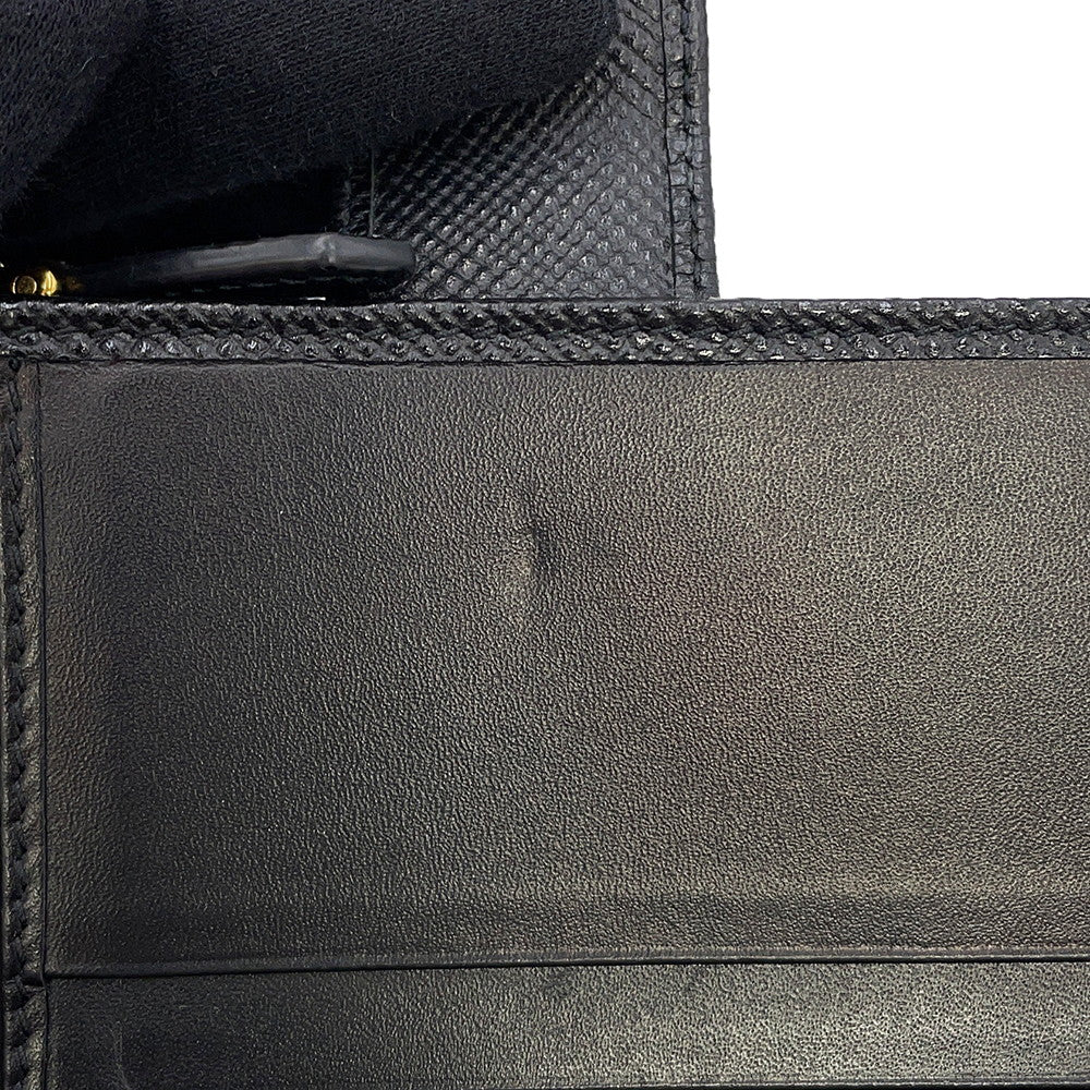 PRADA Logo Bifold Wallet Compact Wallet Black1ML018 Leather