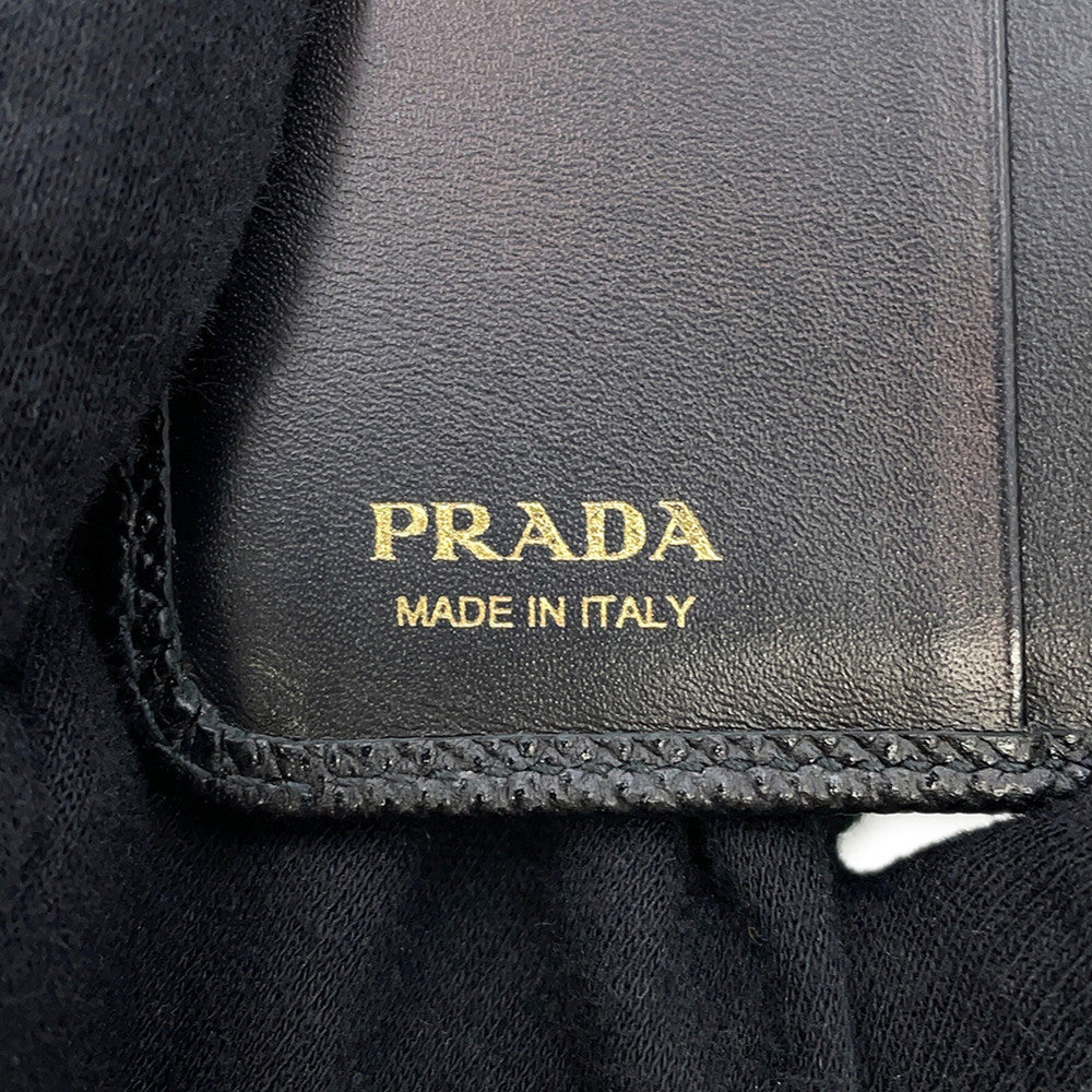 PRADA Logo Bifold Wallet Compact Wallet Black1ML018 Leather
