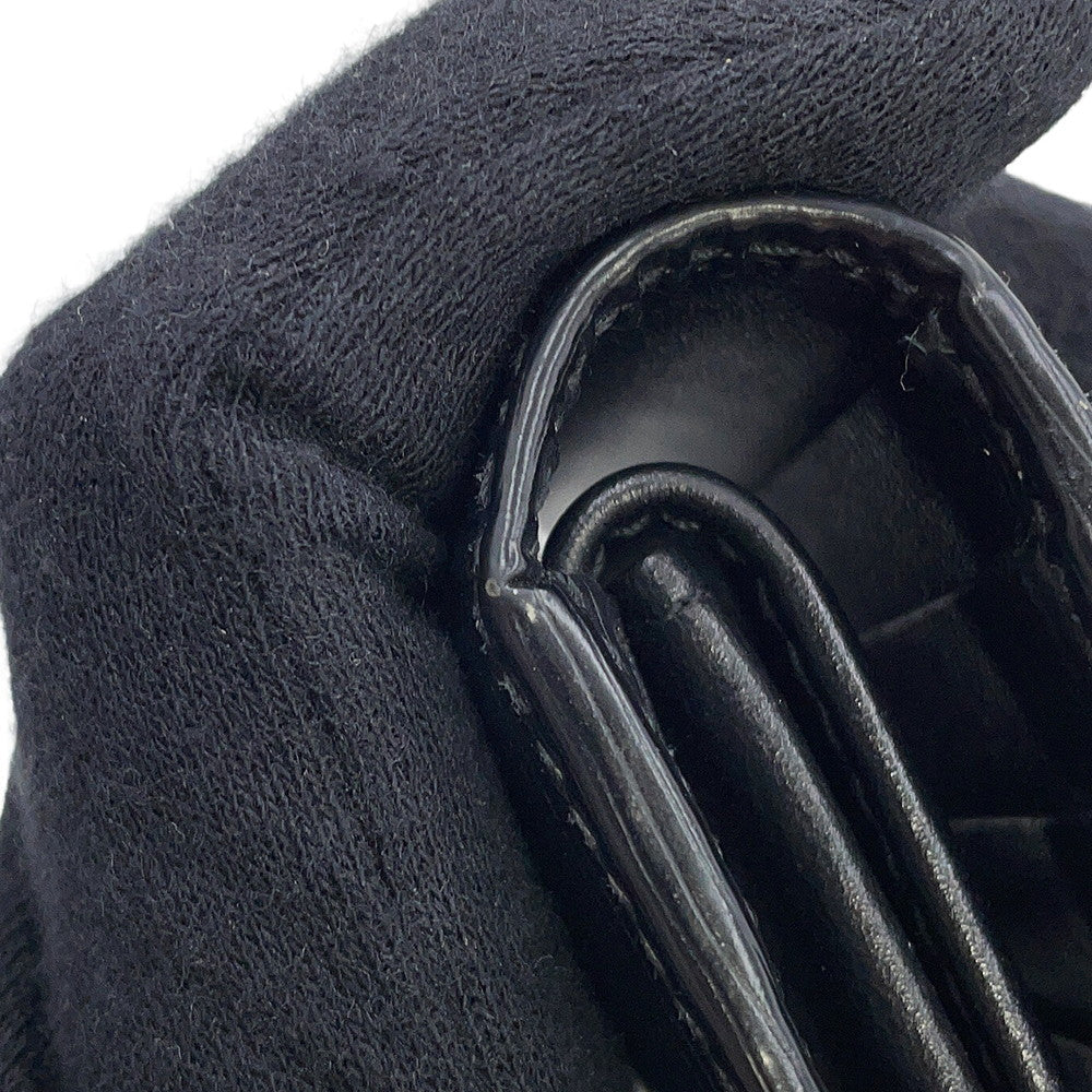 PRADA Logo Bifold Wallet Compact Wallet Black1MV204 Leather