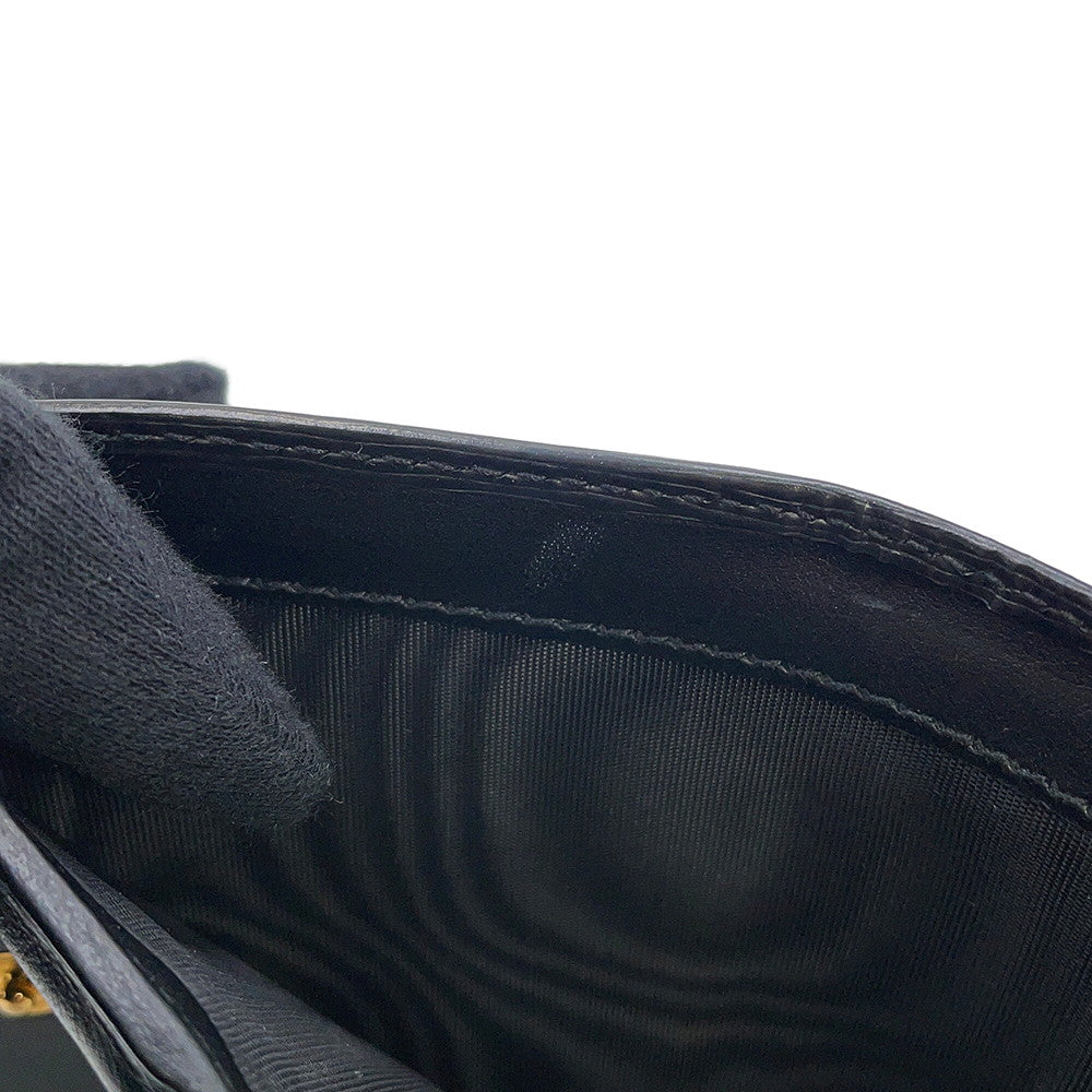 PRADA Logo Bifold Wallet Compact Wallet Black1MV204 Leather