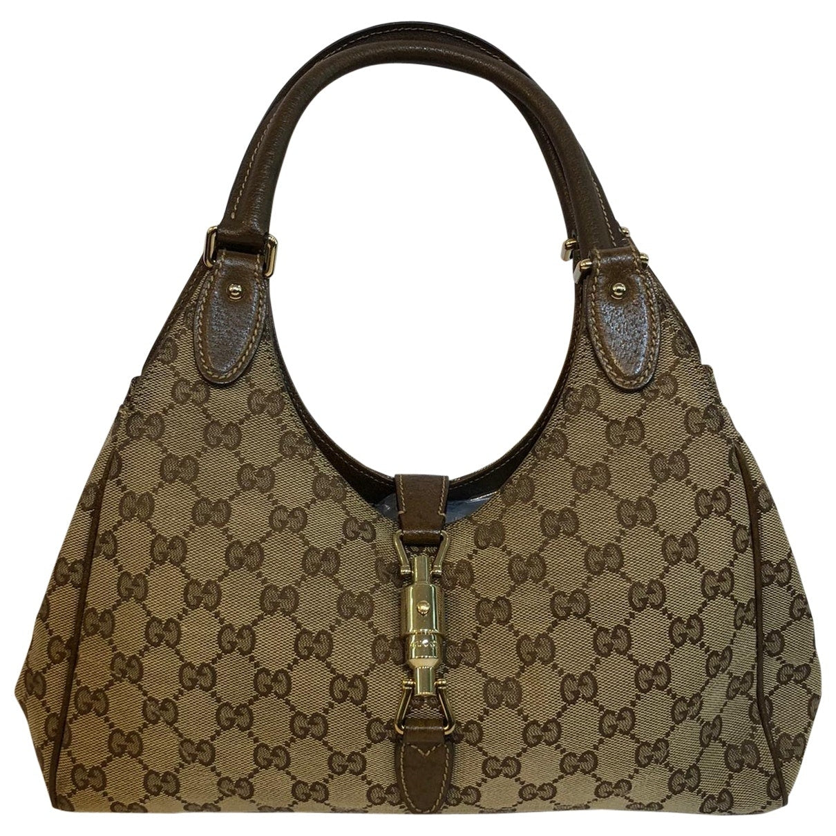 Gucci jackie    brown cloth handbag