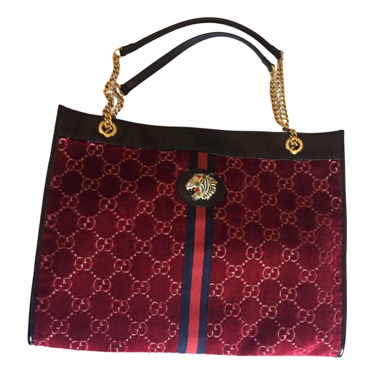Gucci rajah burgundy velvet handbag