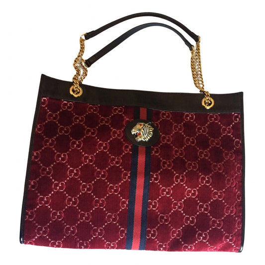 Gucci rajah burgundy velvet handbag