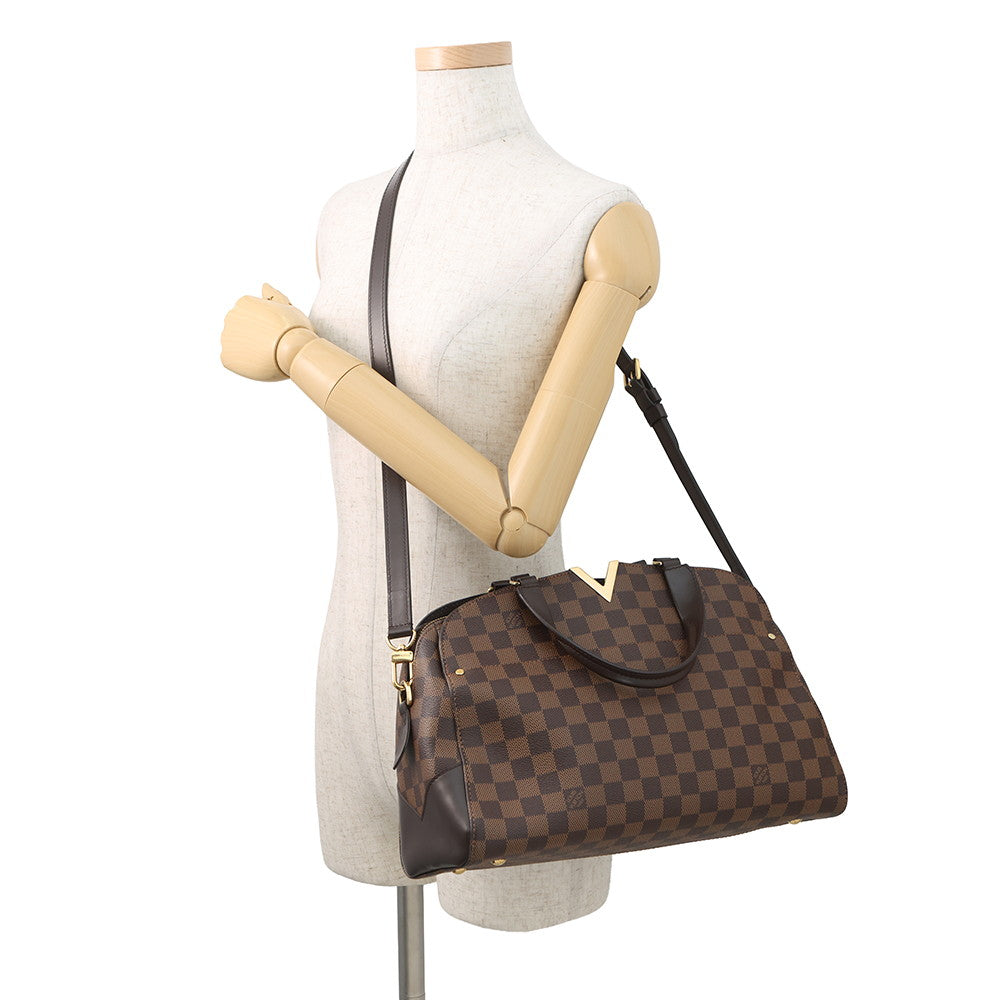 LOUIS VUITTON Kensington Bowling Brown/BeigeN41505 Damier Ebene Canvas
