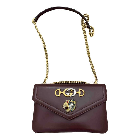 Gucci rajah burgundy leather handbag