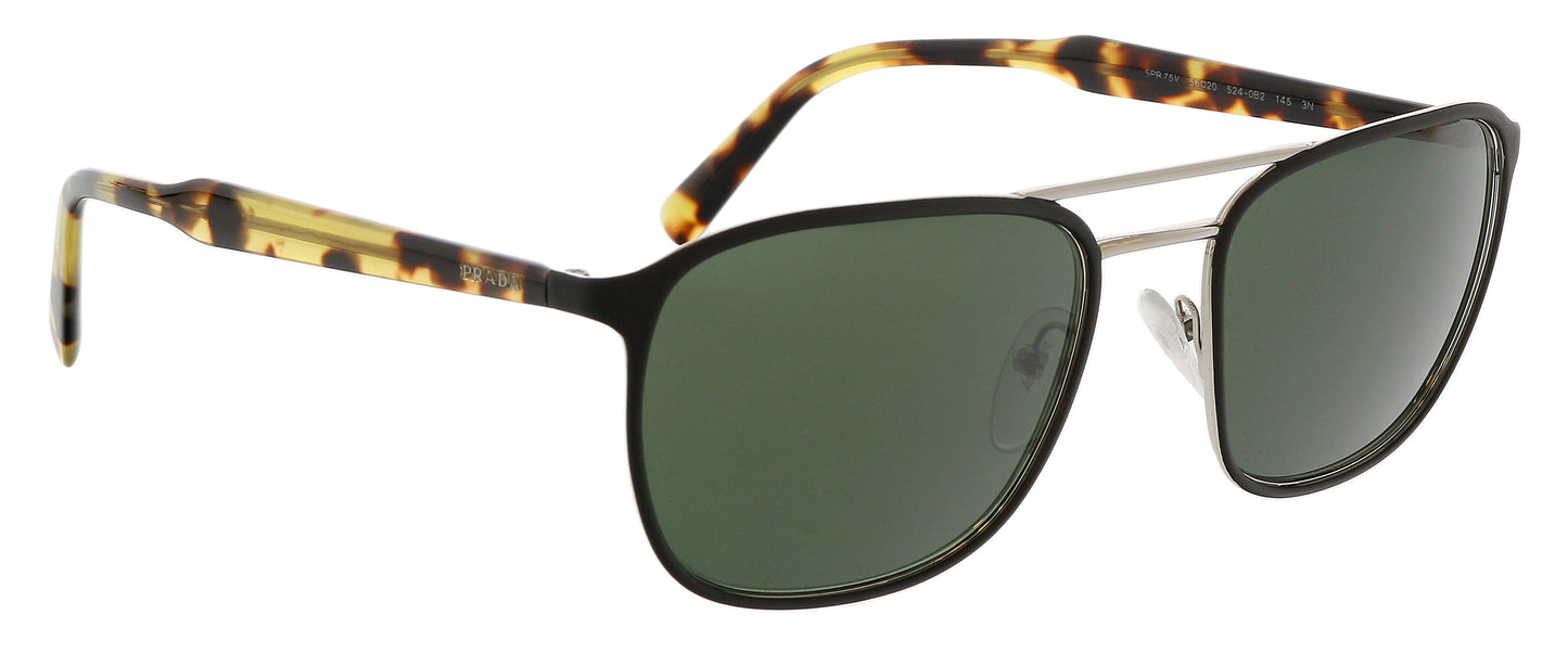 Store Return Prada 0PR 75VS 5240B256 Aviator Full rim Black Sunglasses