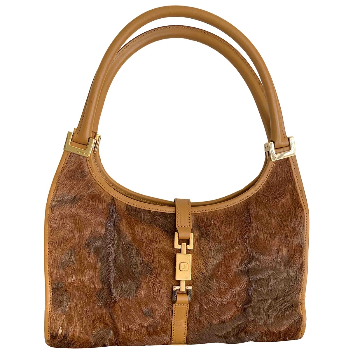 Gucci jackie    brown fur handbag