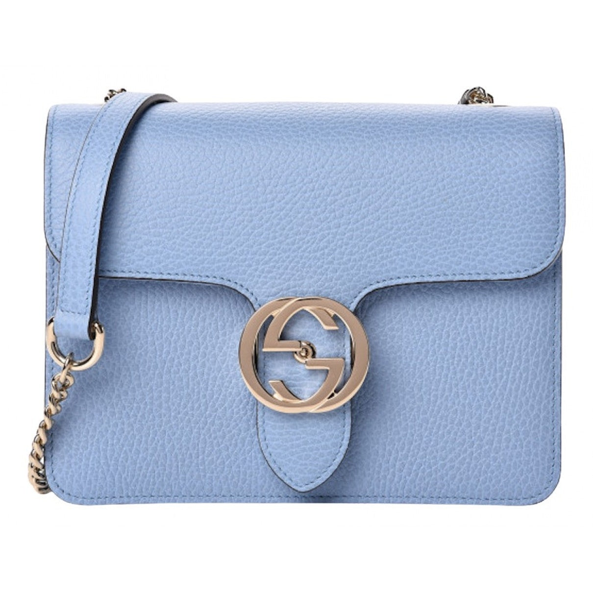 Gucci interlocking blue leather handbag
